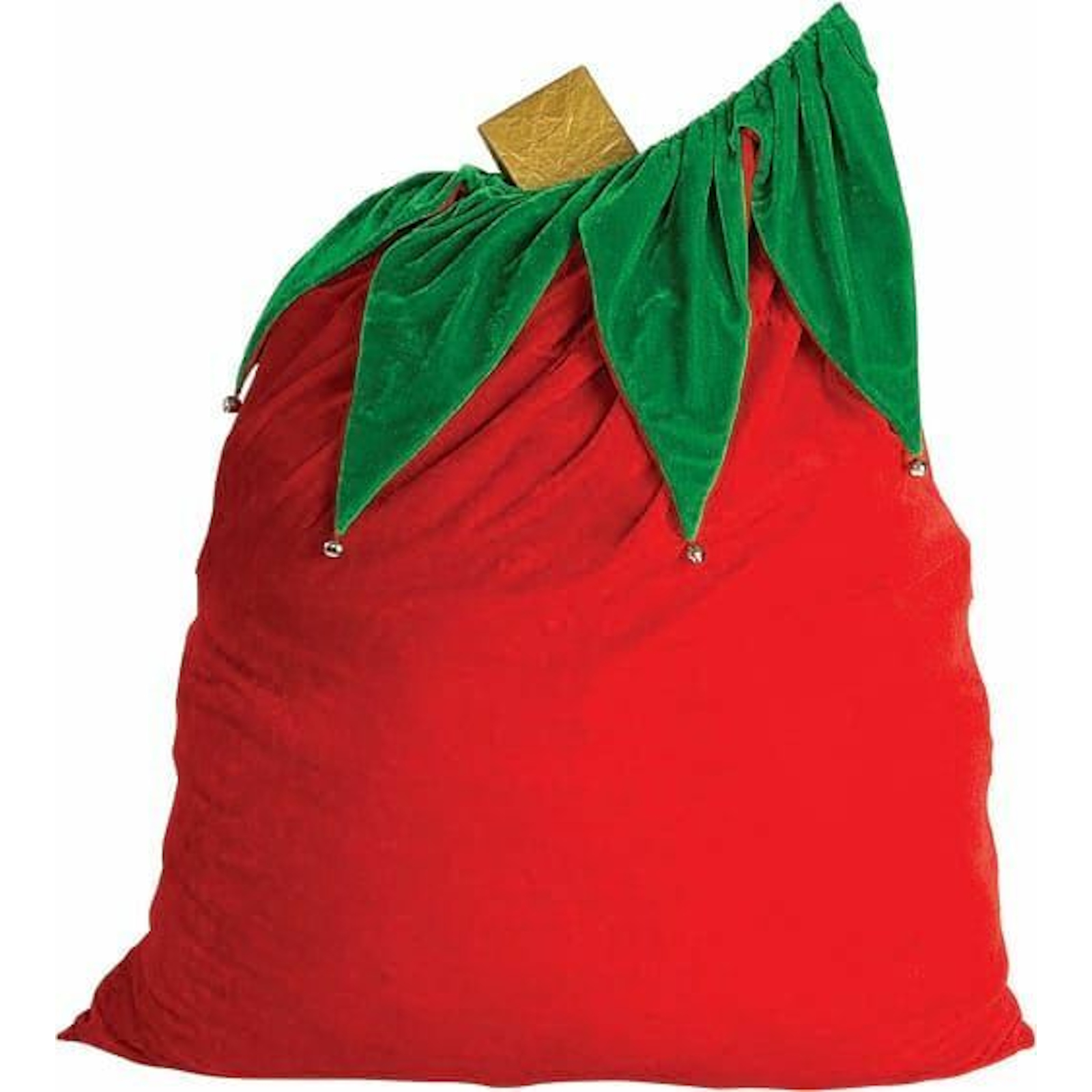 Santa Claus Velvet Bell Gift Sack Adult Costume Accessory