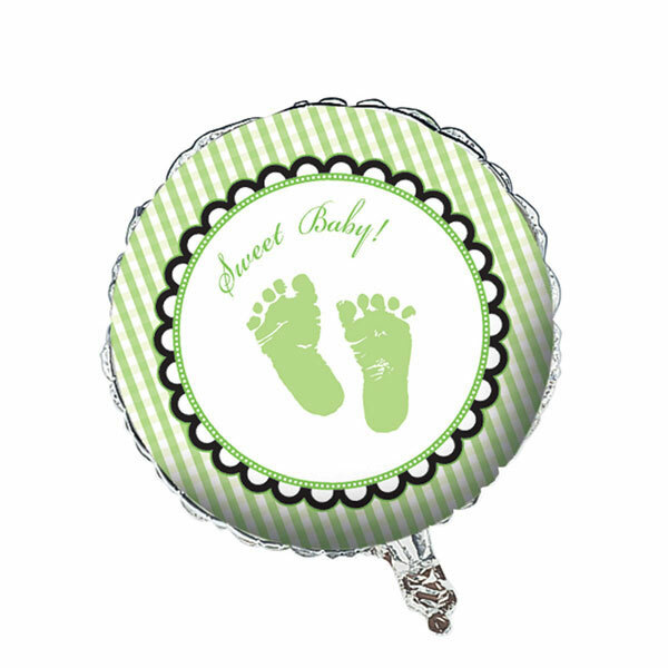 Sweet Baby Feet Green Helium Balloon