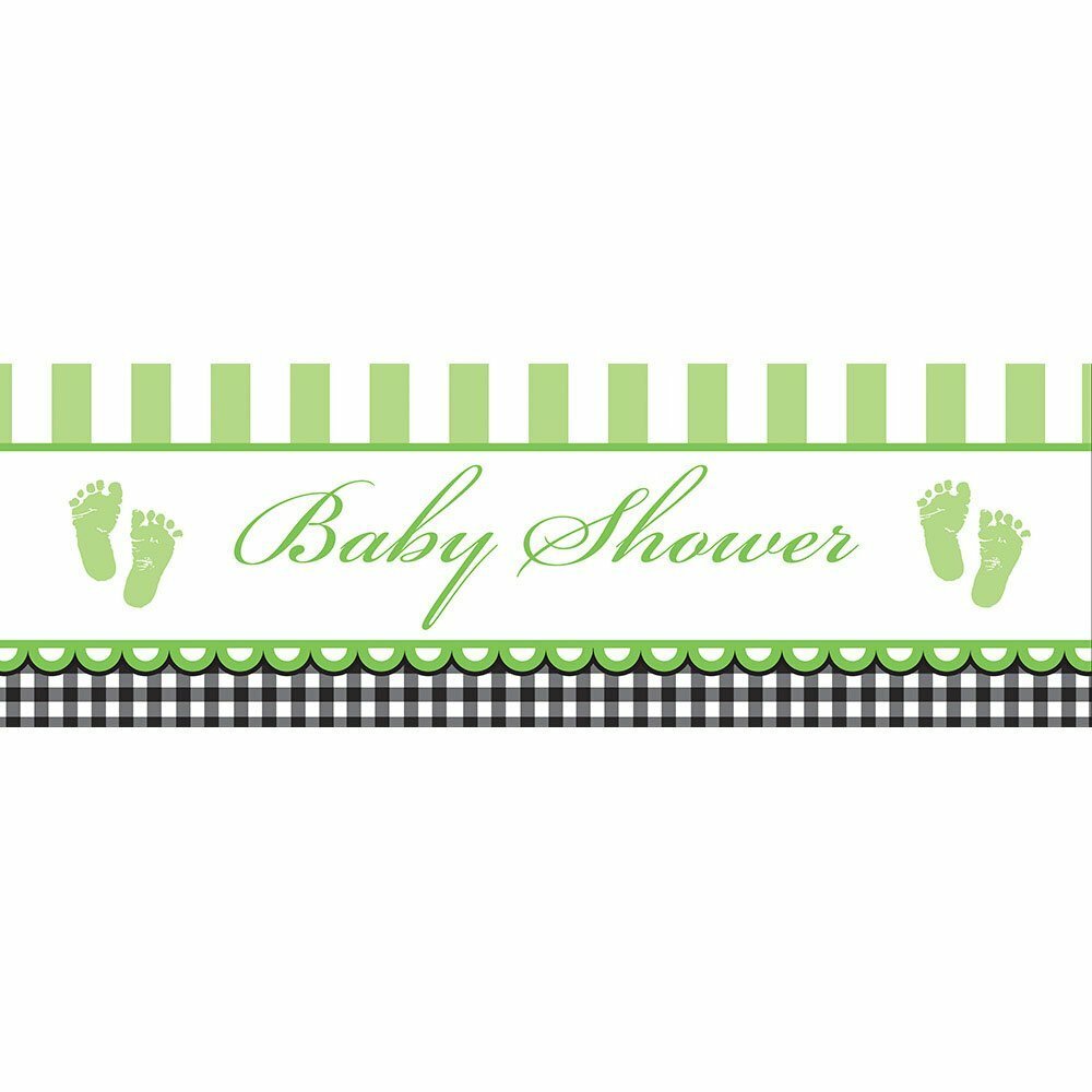 Sweet Baby Feet Green Giant Baby Shower Banner