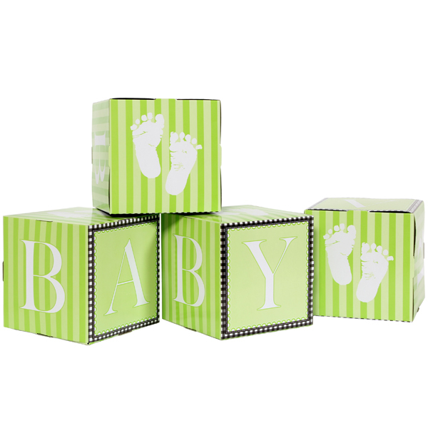 Sweet Baby Feet Green Blocks Centrepiece