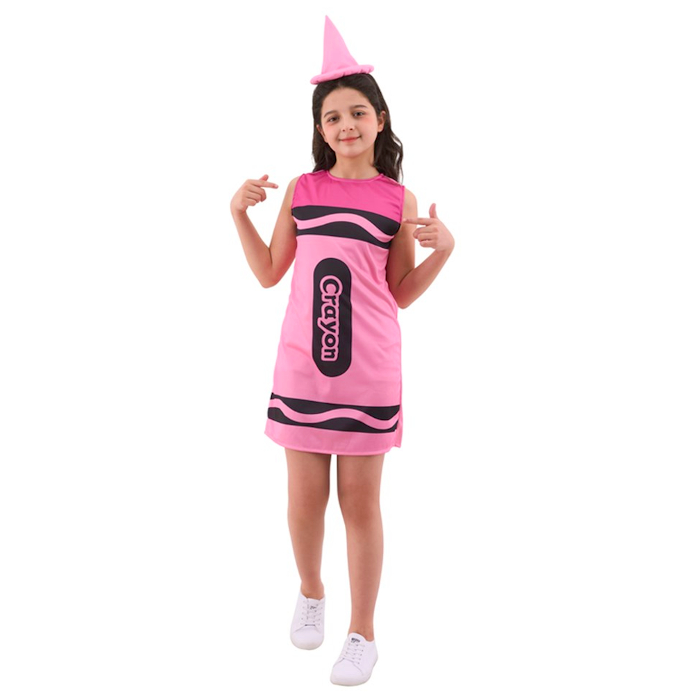 Pink Crayon Girls Costume