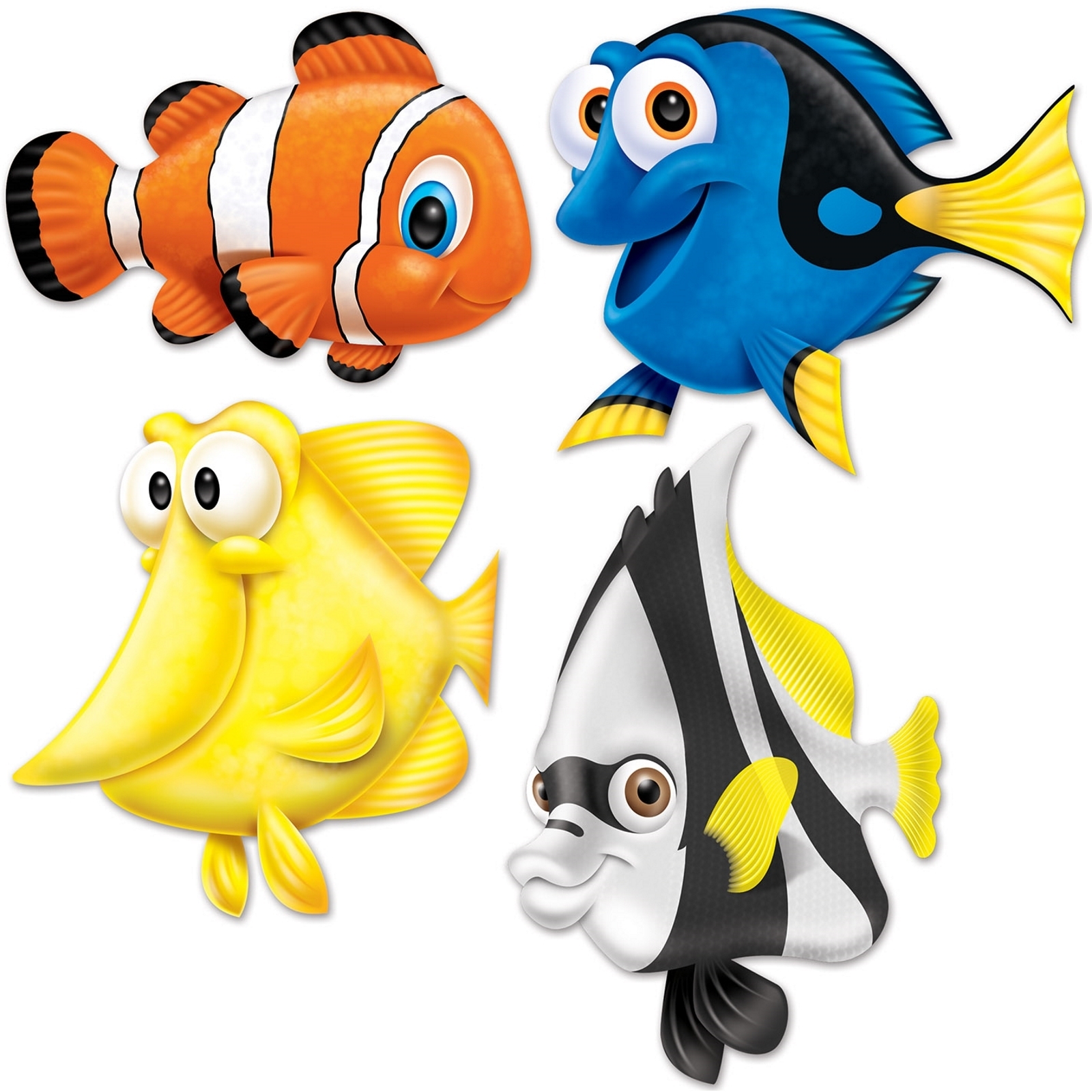 Under the Sea Fish Cutout Wall Decorations (Pack of 4)