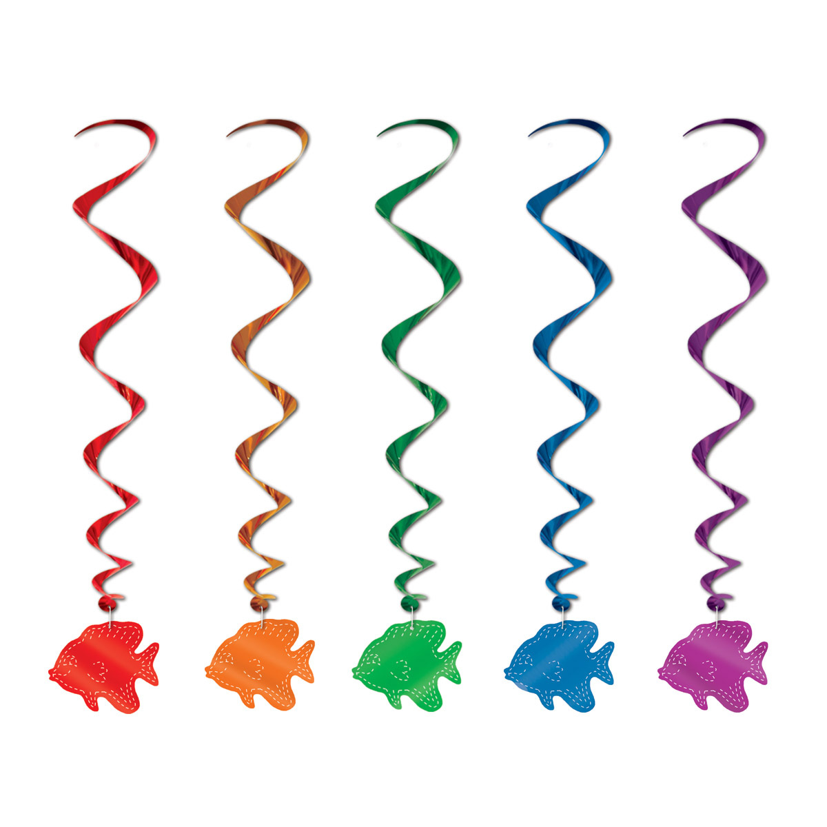 Fish Hanging Swirl Decorations (Pack of 5)