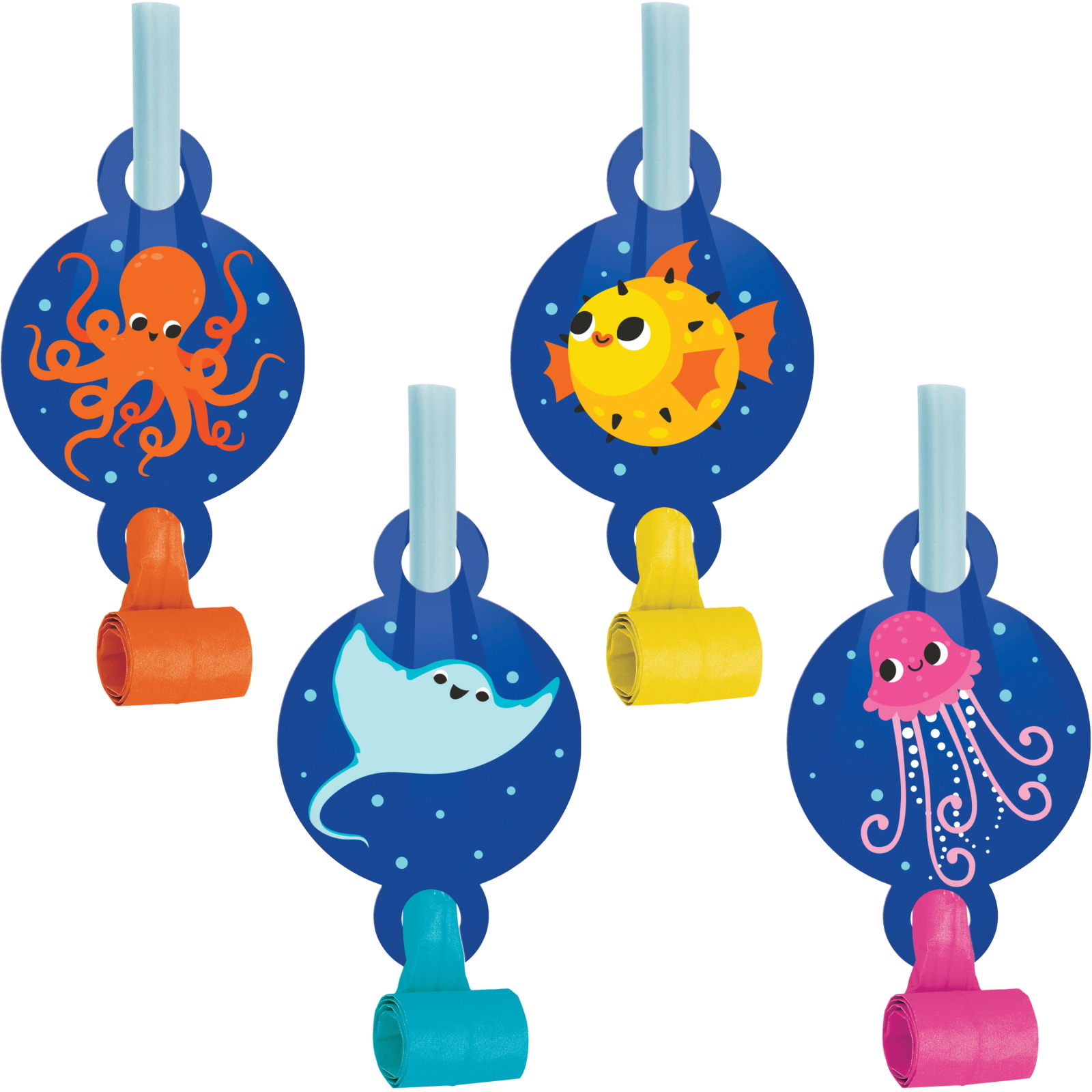 Ocean Celebration Party Blowers (Pack of 8)
