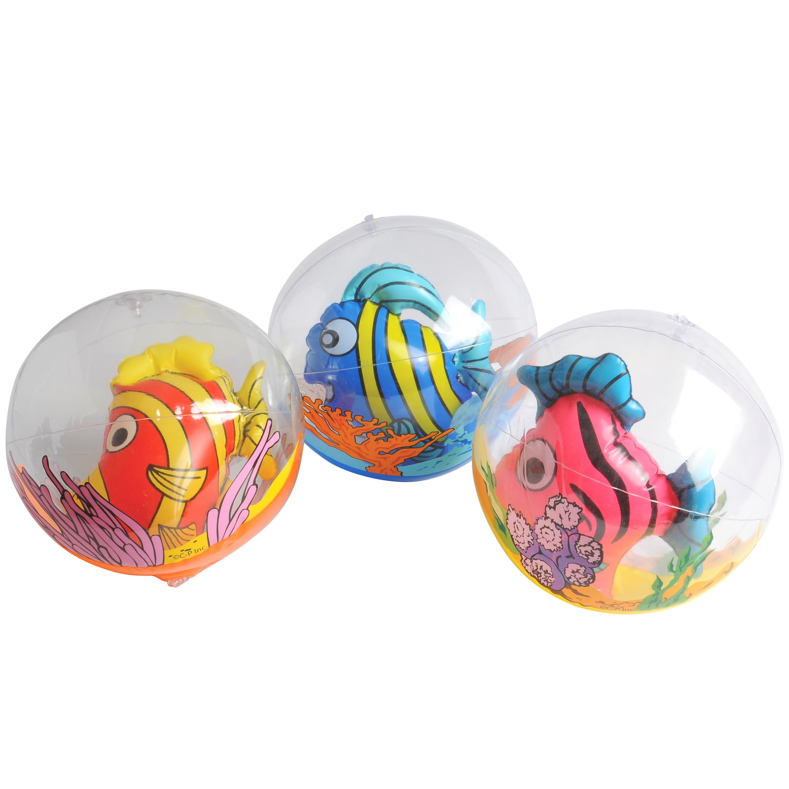 Inflatable Striped Fish in Ball (Pack of 12)