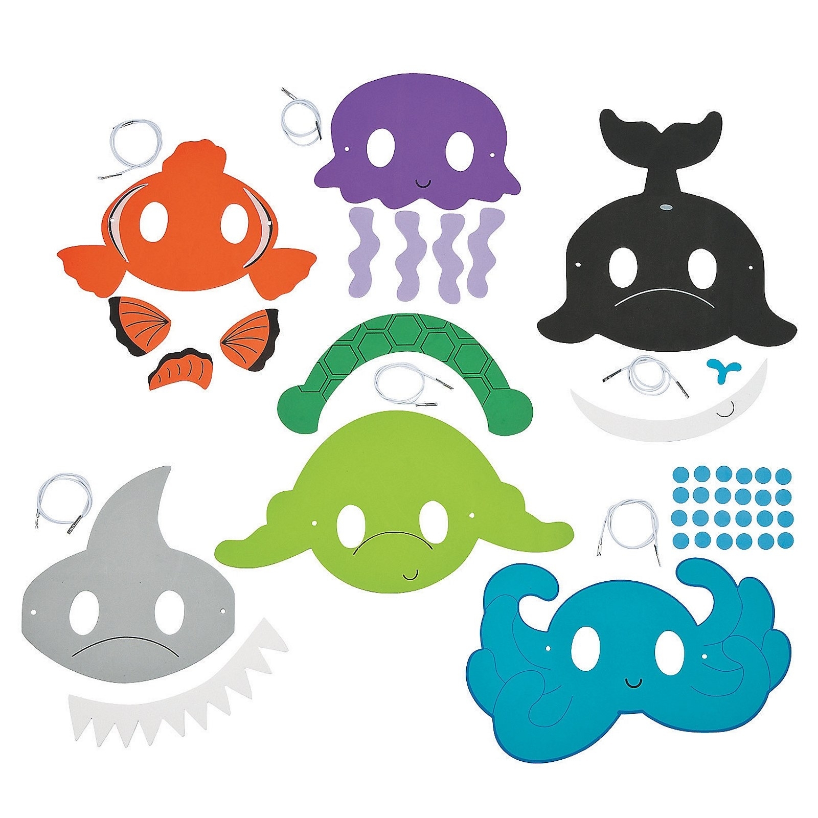 DIY Ocean Animal Party Masks (Pack of 12)