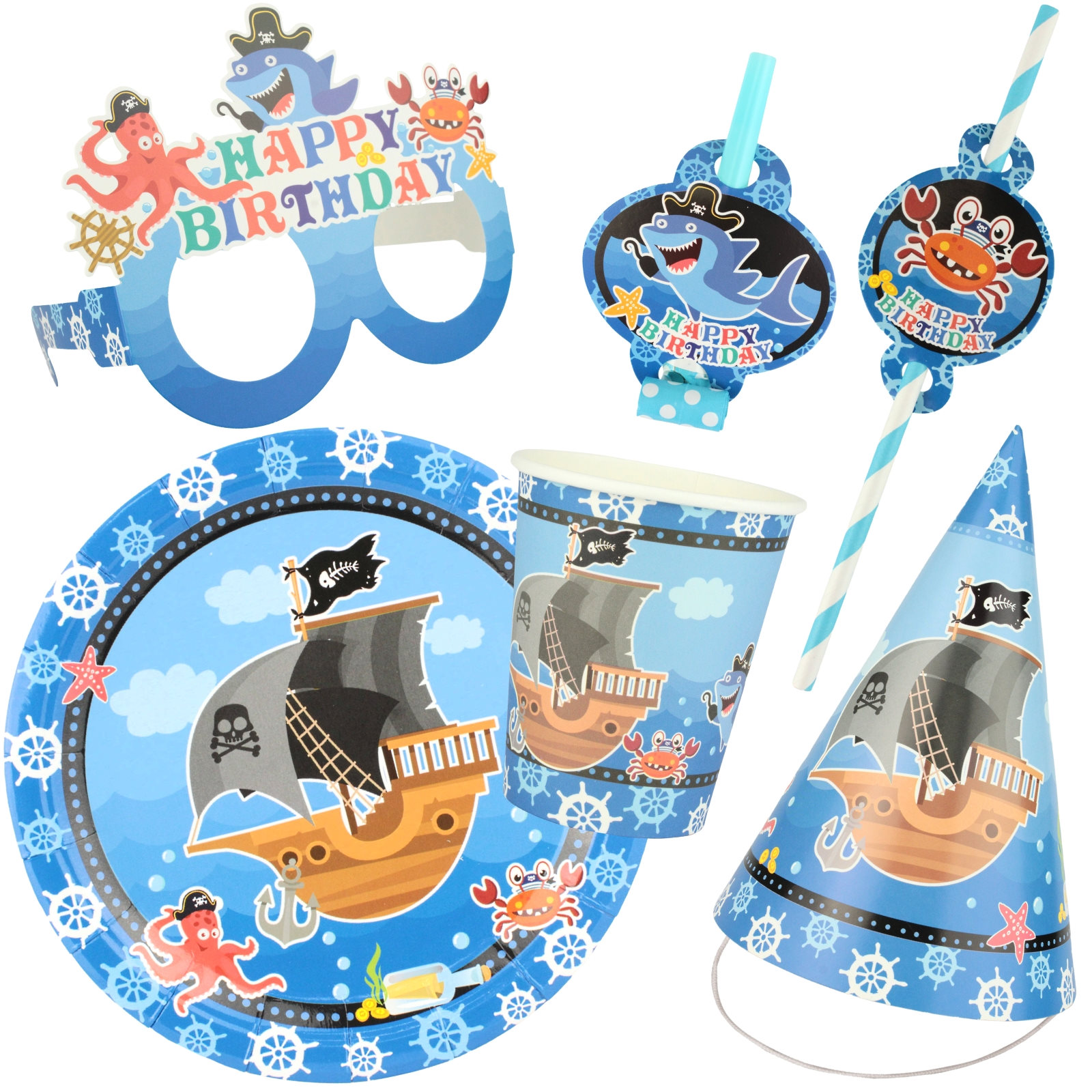 Pirate Under the Sea Party Pack (For 6 Guests)