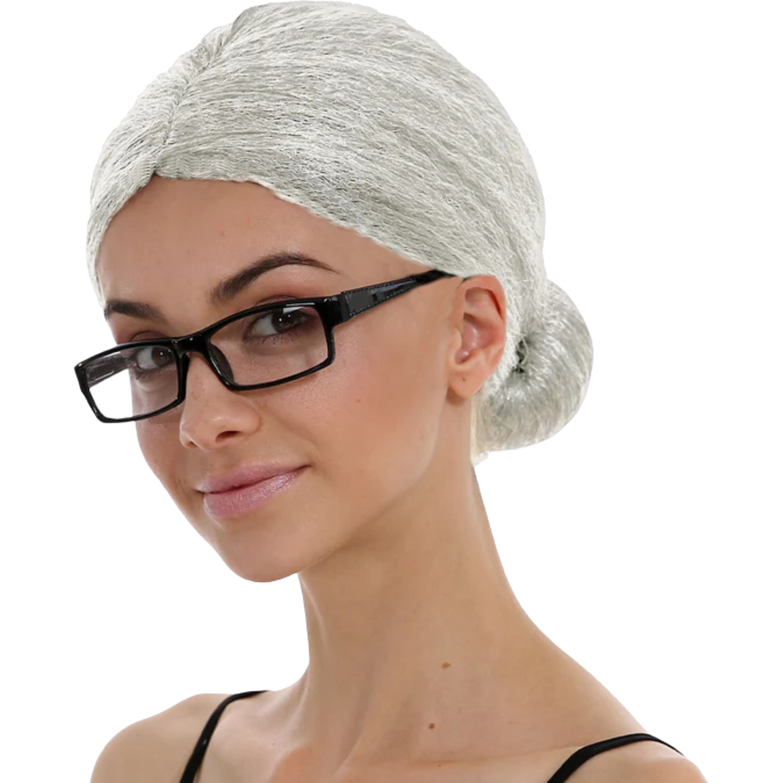 Kids White Grandma Wig With Bun