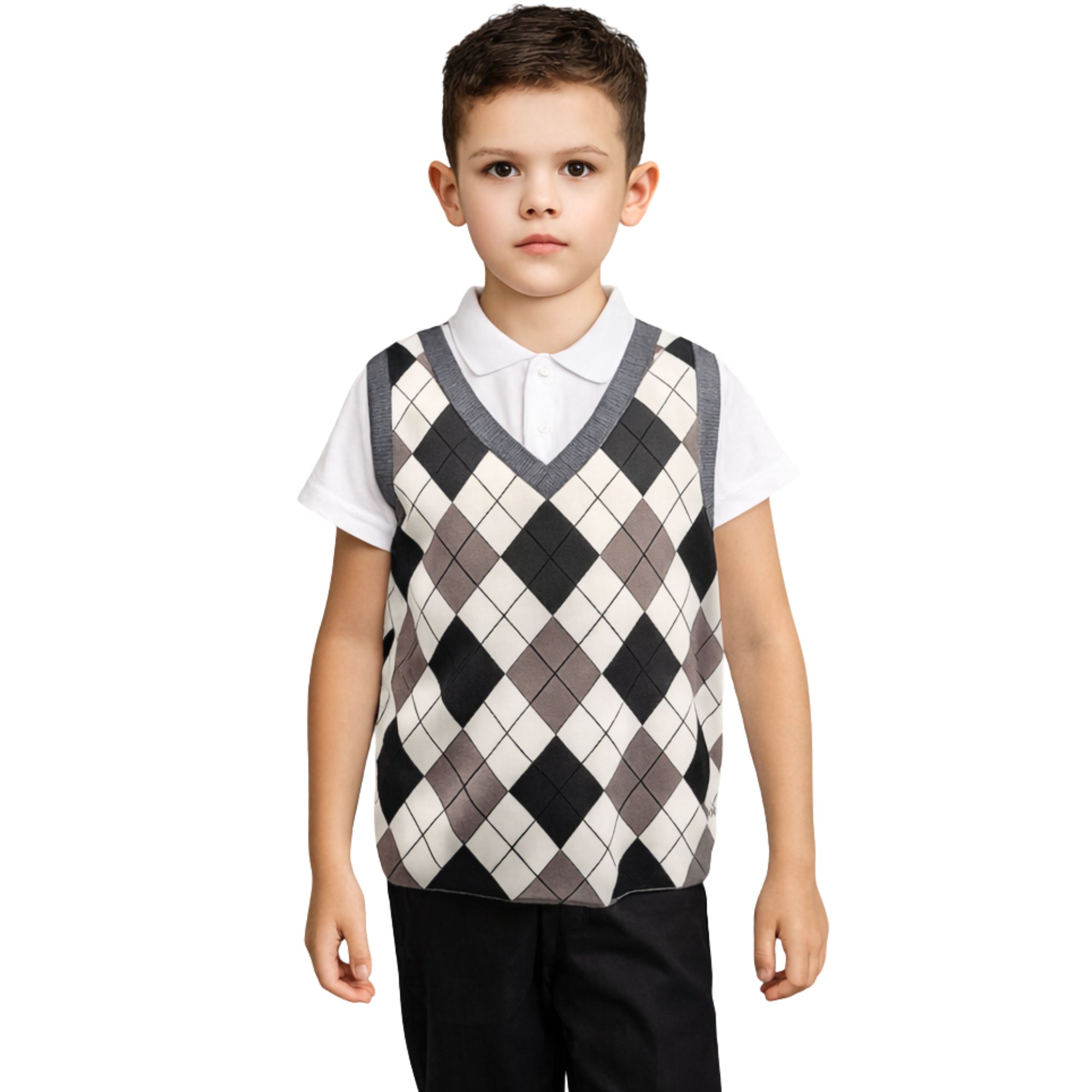 Kids Grandpa Argyle Vest 4-6 Years