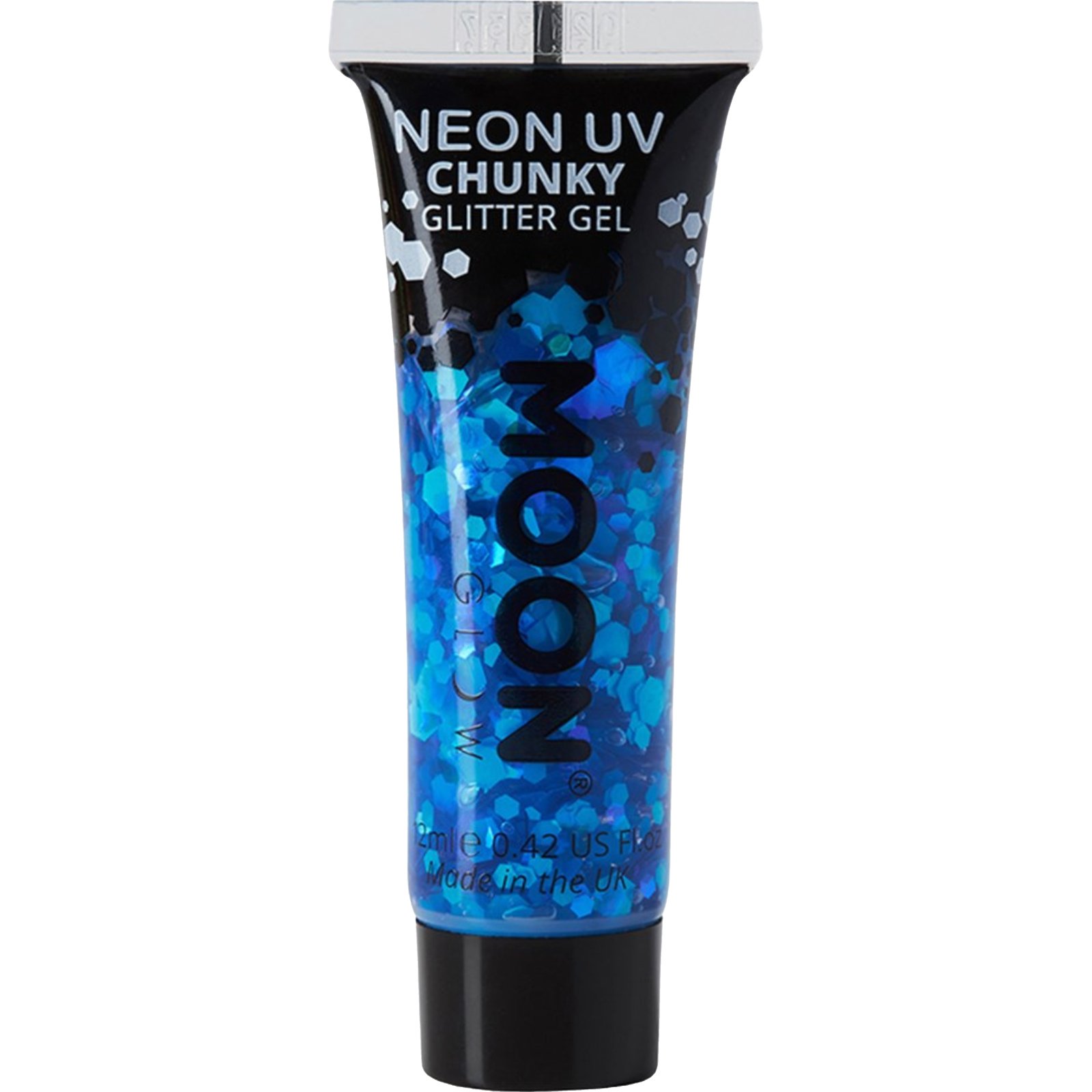 Moon Glow Blue Neon UV Chunky Glitter Gel 12ml