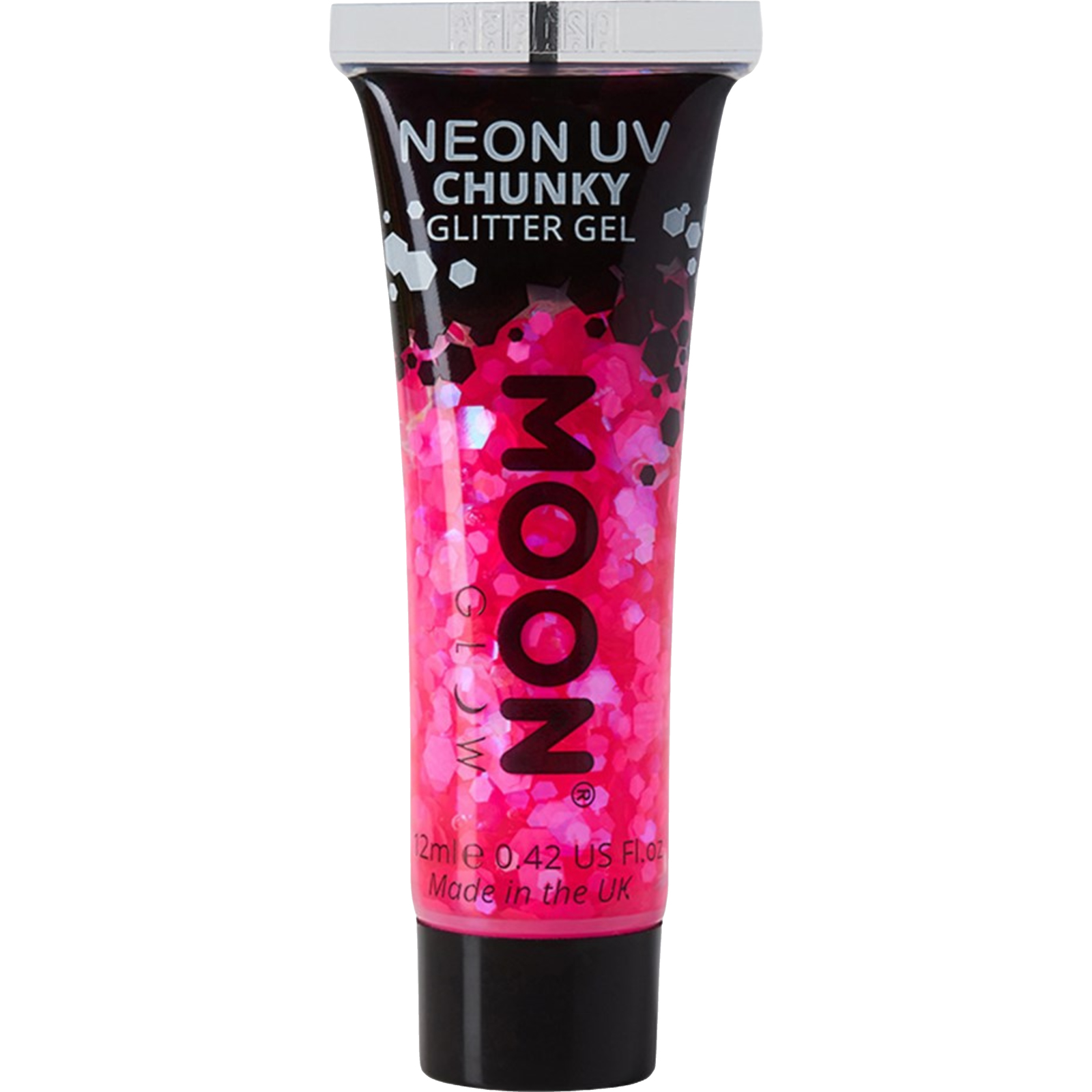 Moon Glow Magenta Hot Pink Neon UV Chunky Glitter Gel 12ml