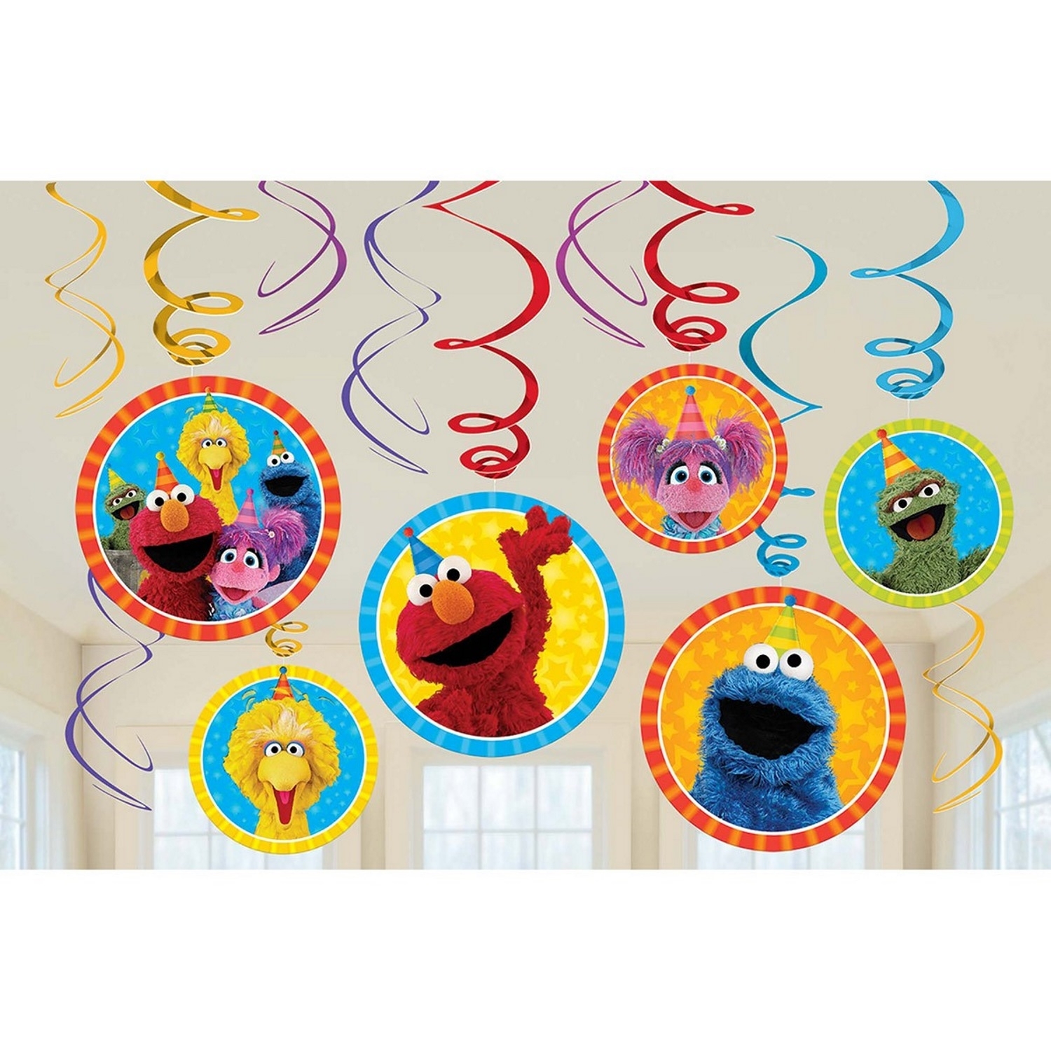 Sesame Street Swirl Decorations (Pack of 12)