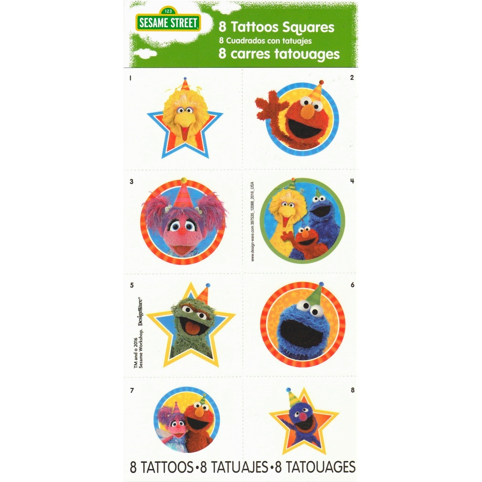 Sesame Street Tattoos (1 Sheet)