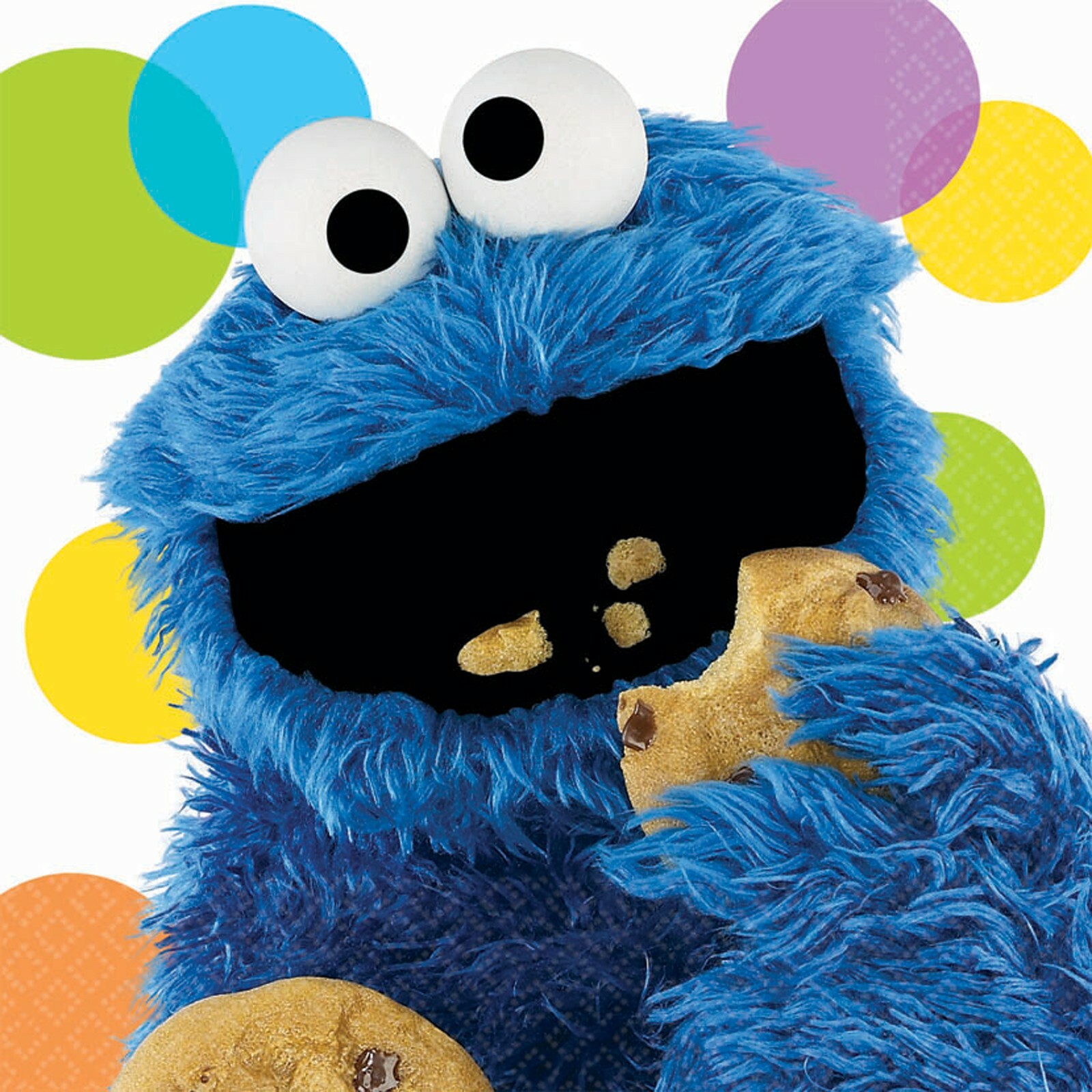 Sesame Street Cookie Monster Large Napkins / Serviettes (Pack of 16)