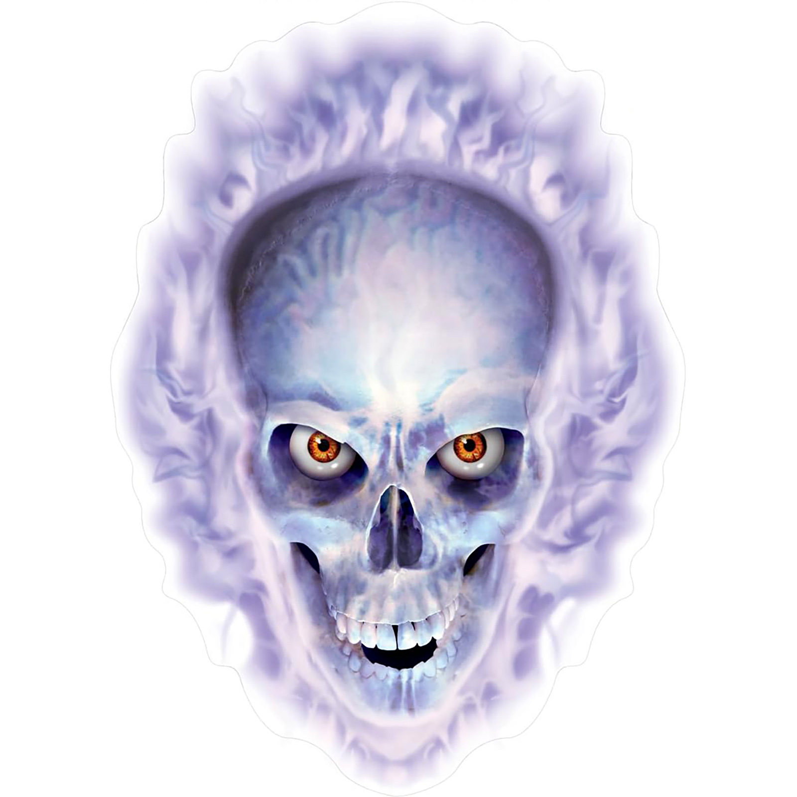 Flaming Skull Window Cling