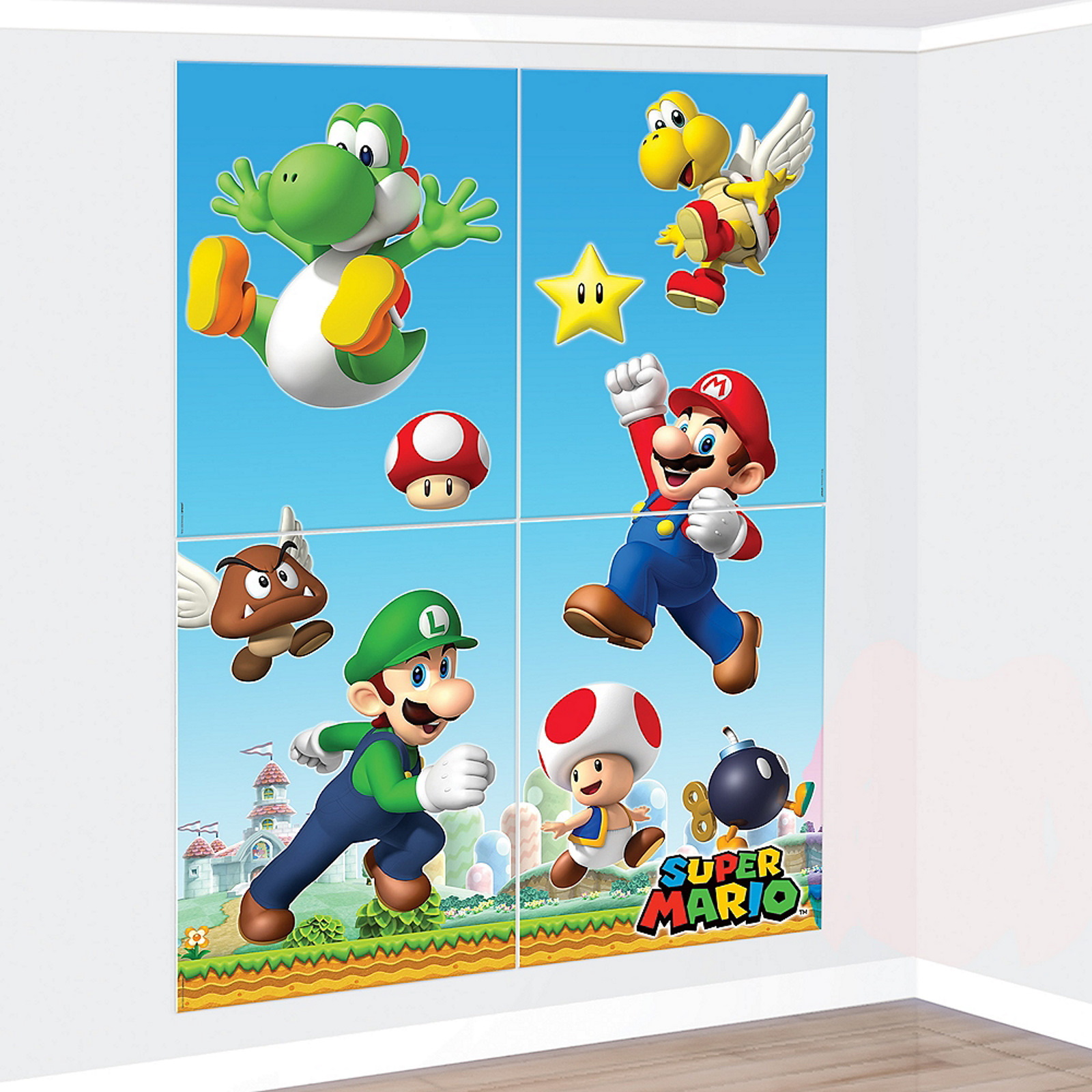 Super Mario Bros Scene Setter Wall Decorating Kit
