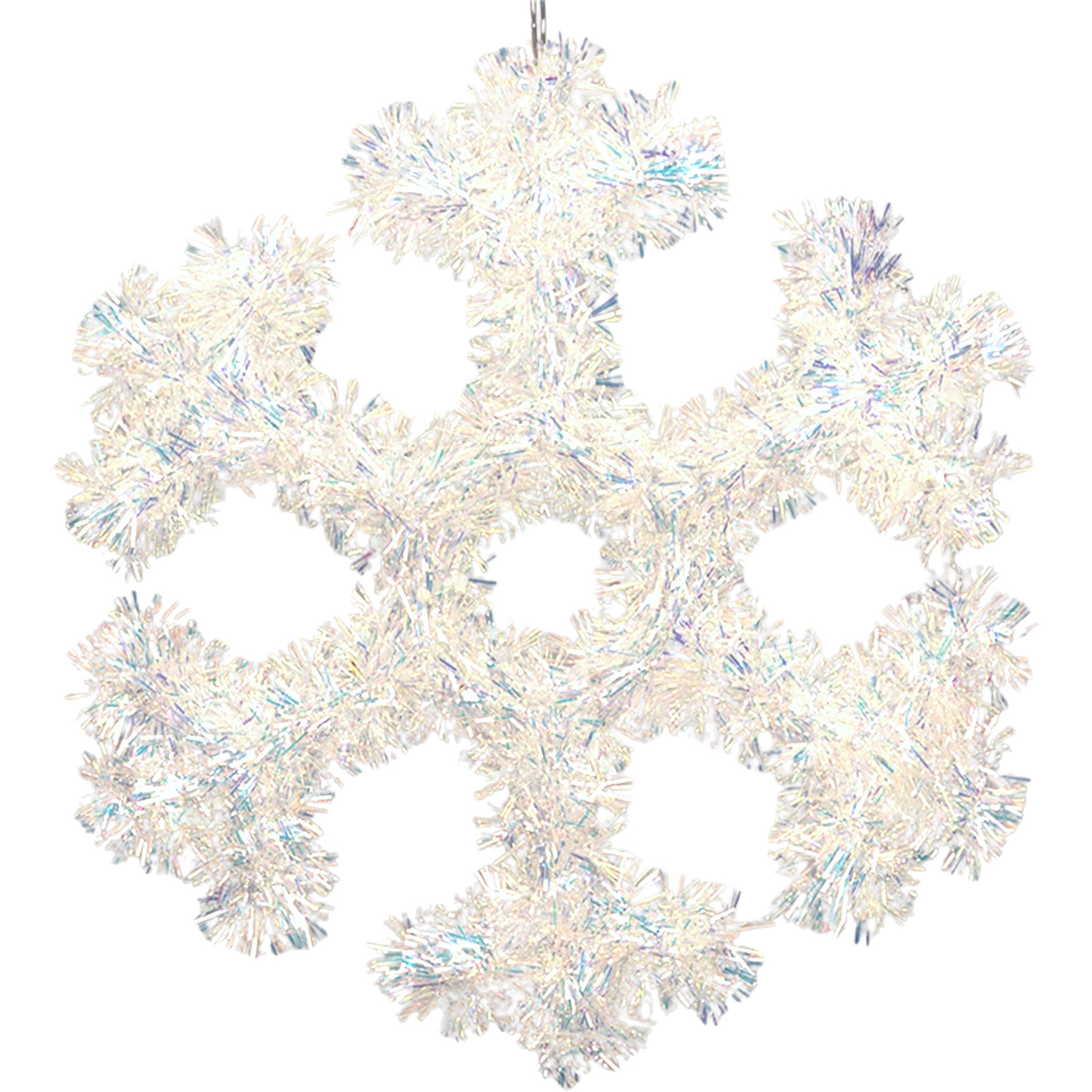 Iridescent Snowflake Tinsel Wall Decoration 30cm