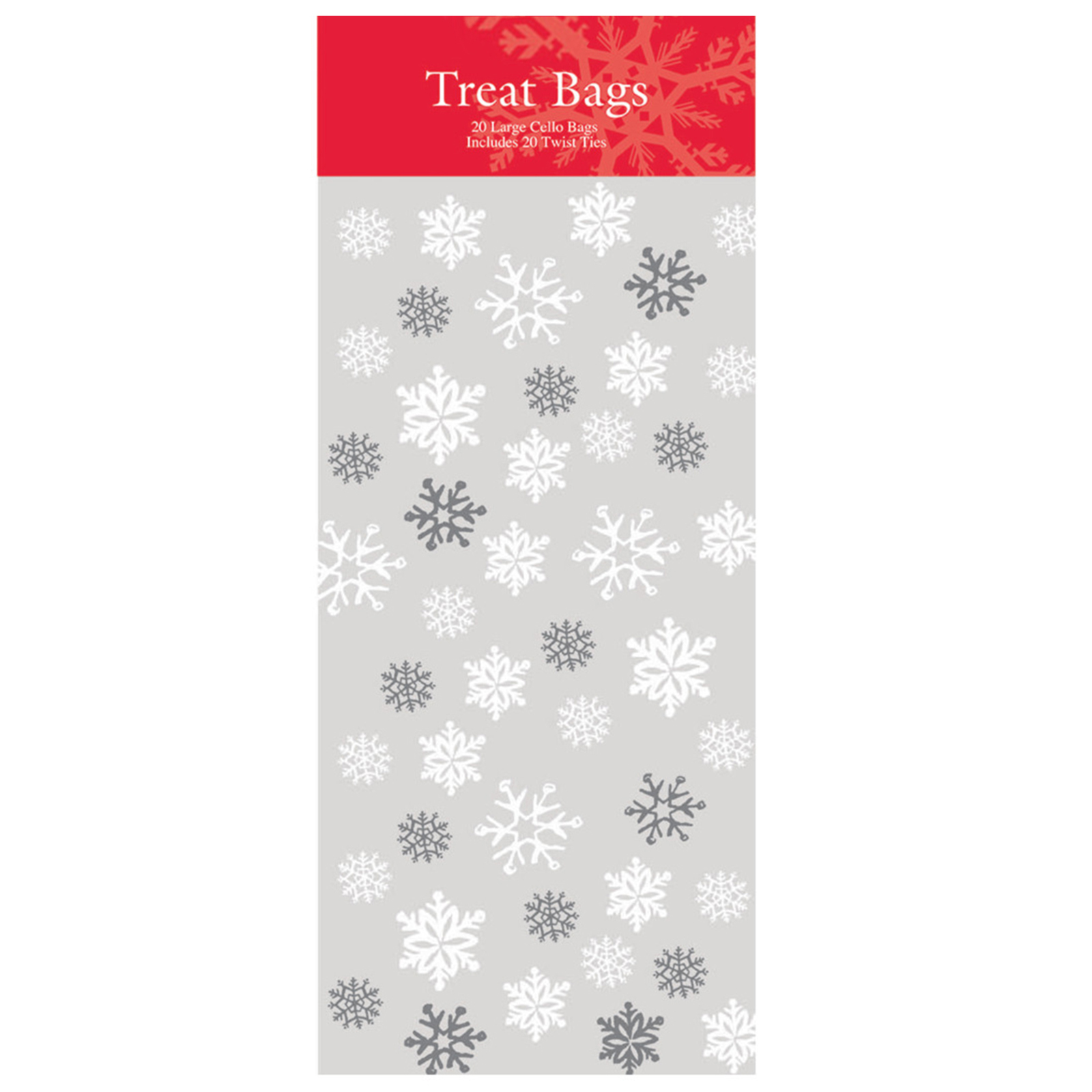 Snowflake Cellophane Large Treat Bags (Pack of 20)