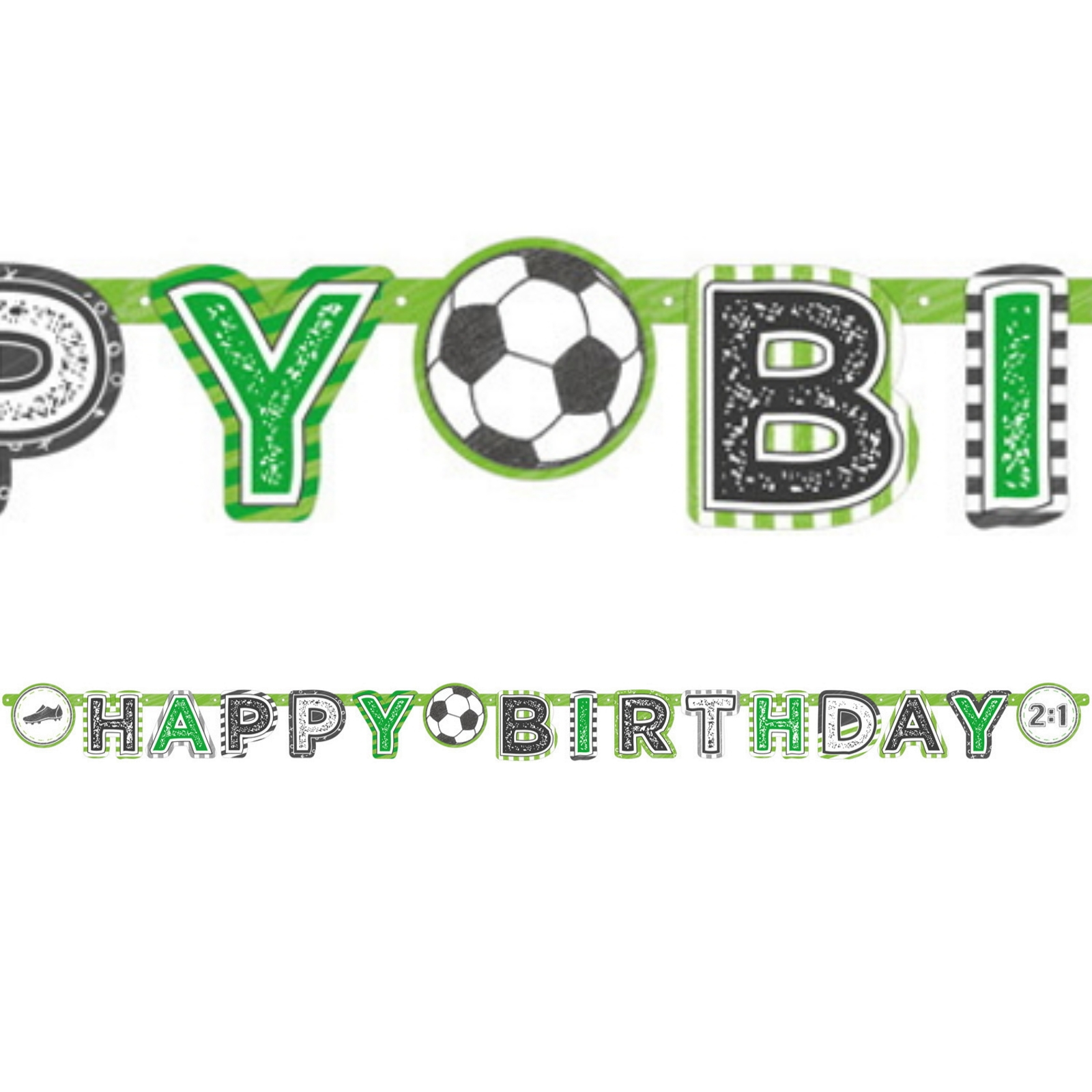 Soccer Kicker Party Jointed Letter Flag Banner 2m 