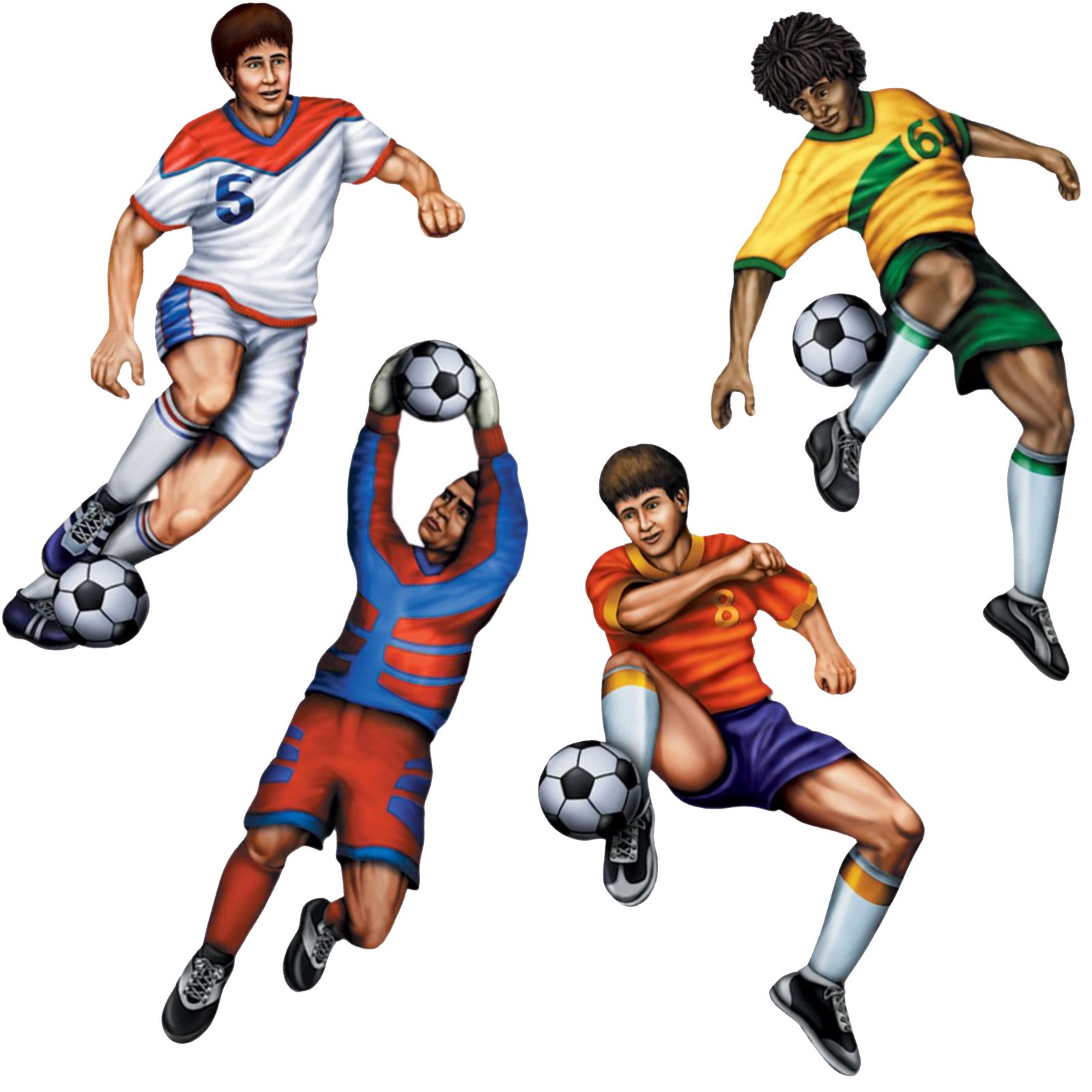 Soccer Player Cutout Wall Decorations (Pack of 4) 