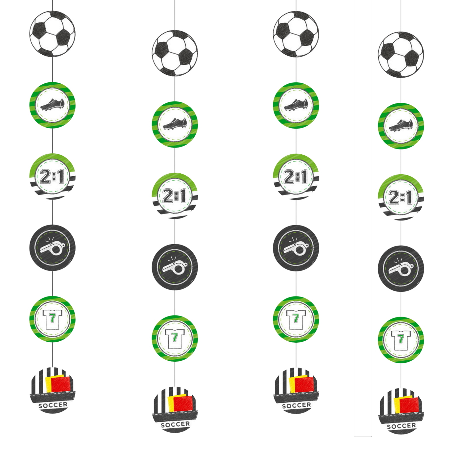 Soccer Kicker Party String Decoration (Pack of 4)