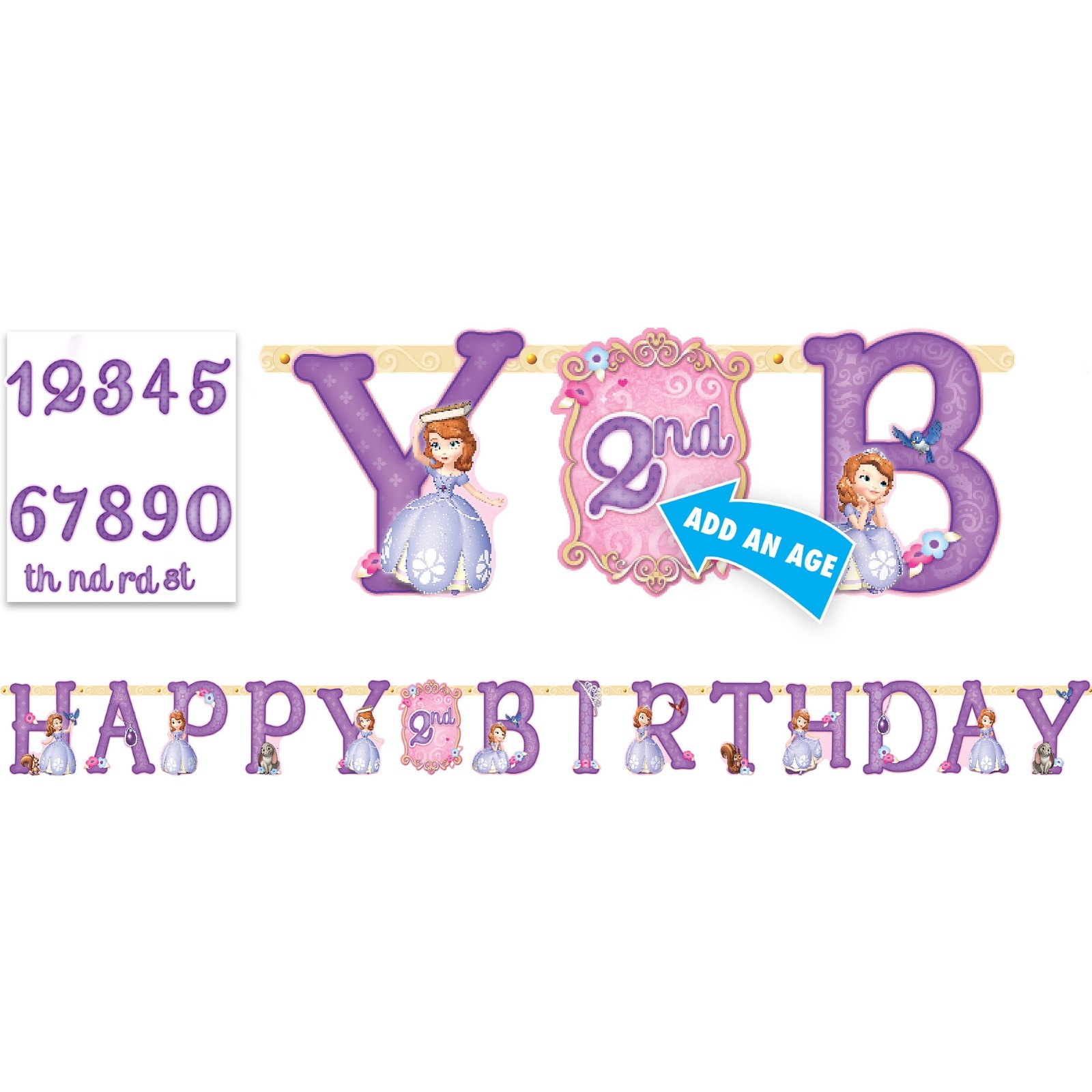 Sofia the First Jumbo Add an Age Banner Kit