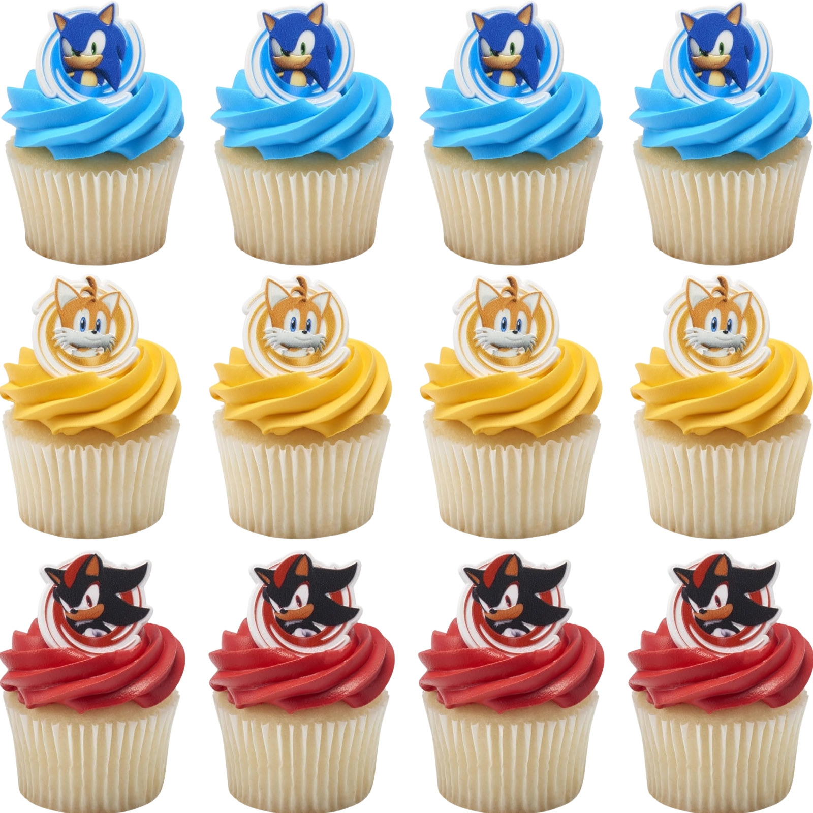 Sonic The Hedgehog Cupcake Rings (Pack of 12)