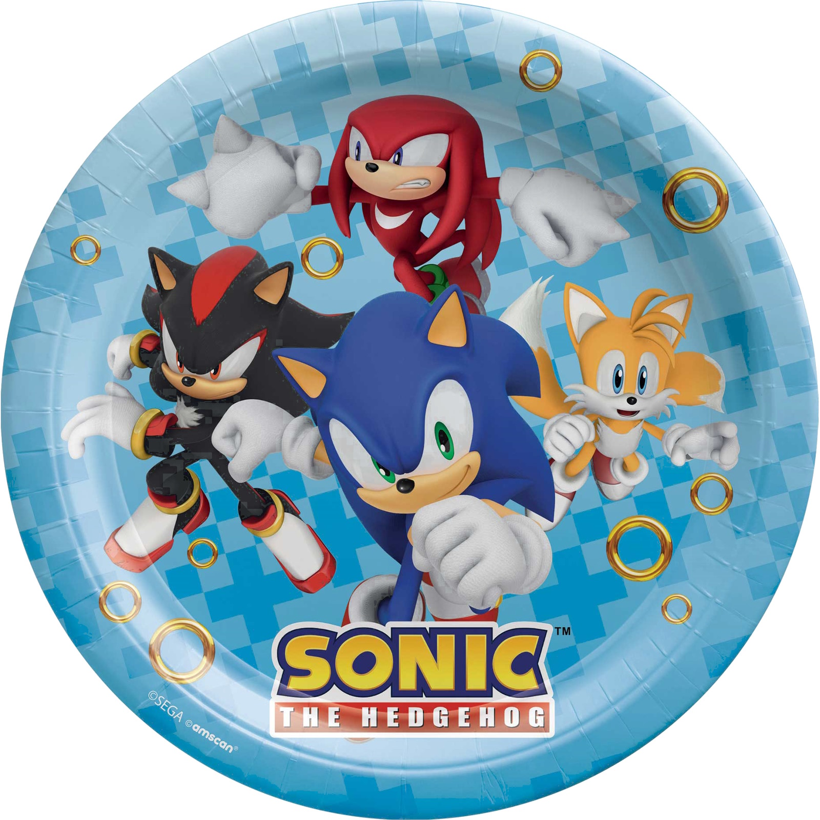 Sonic The Hedgehog Large Paper Plates (Pack of 8) 