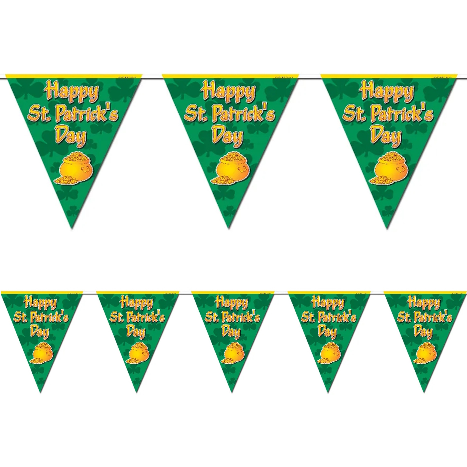 Happy St. Patrick's Day Plastic Flag Banner