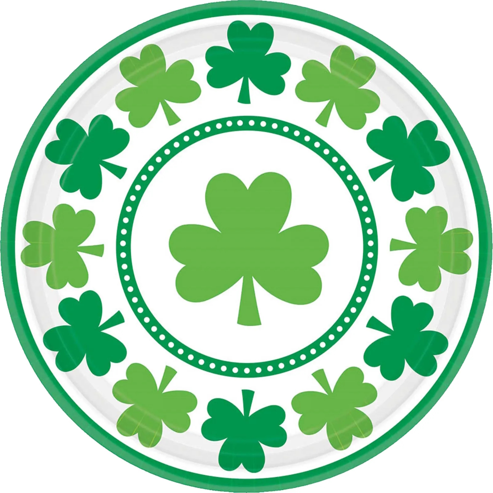Lucky Shamrocks Large Paper Plates (Pack of 8)