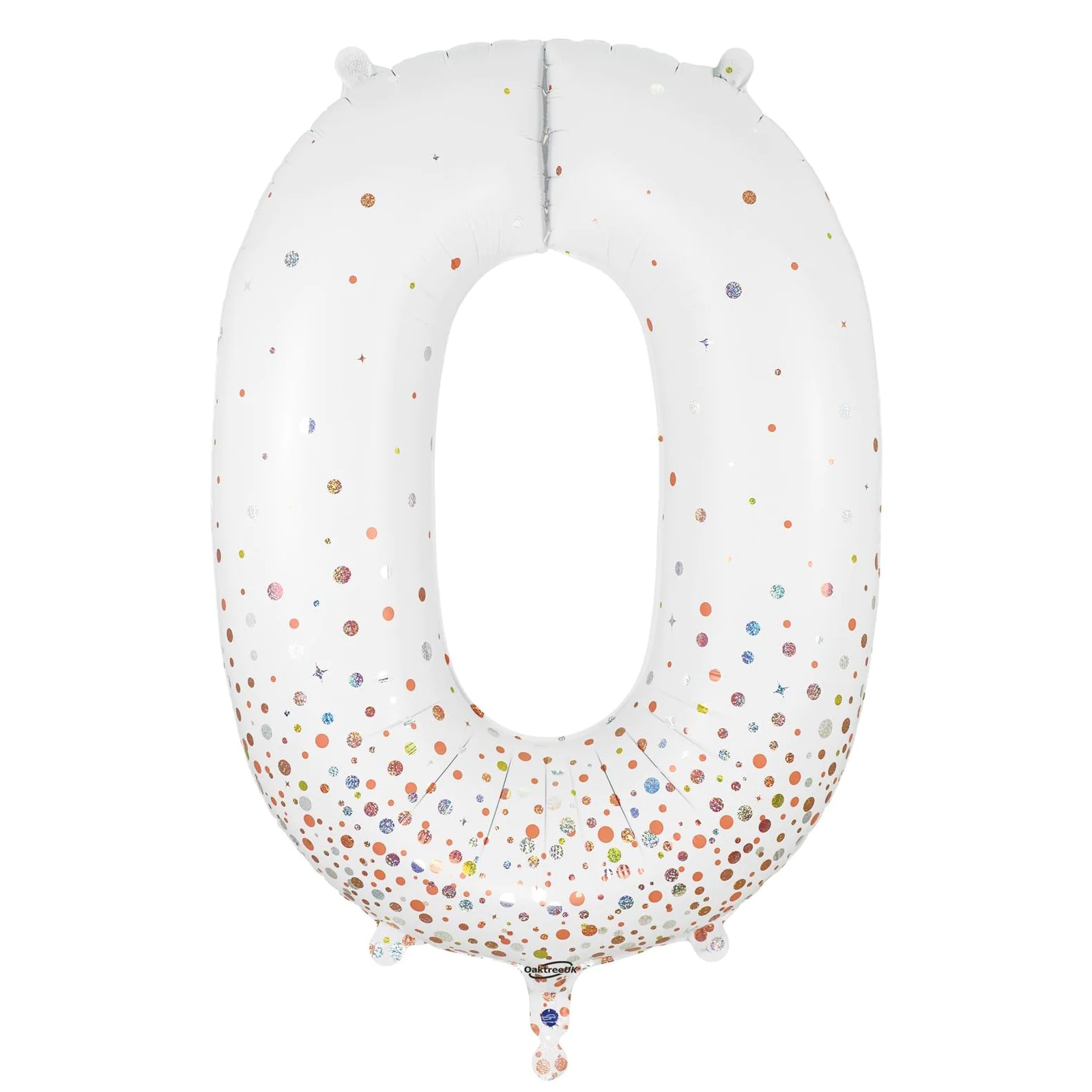 Sparkling Fizz Rose Gold Holographic Foil Number 0 Balloon 86cm