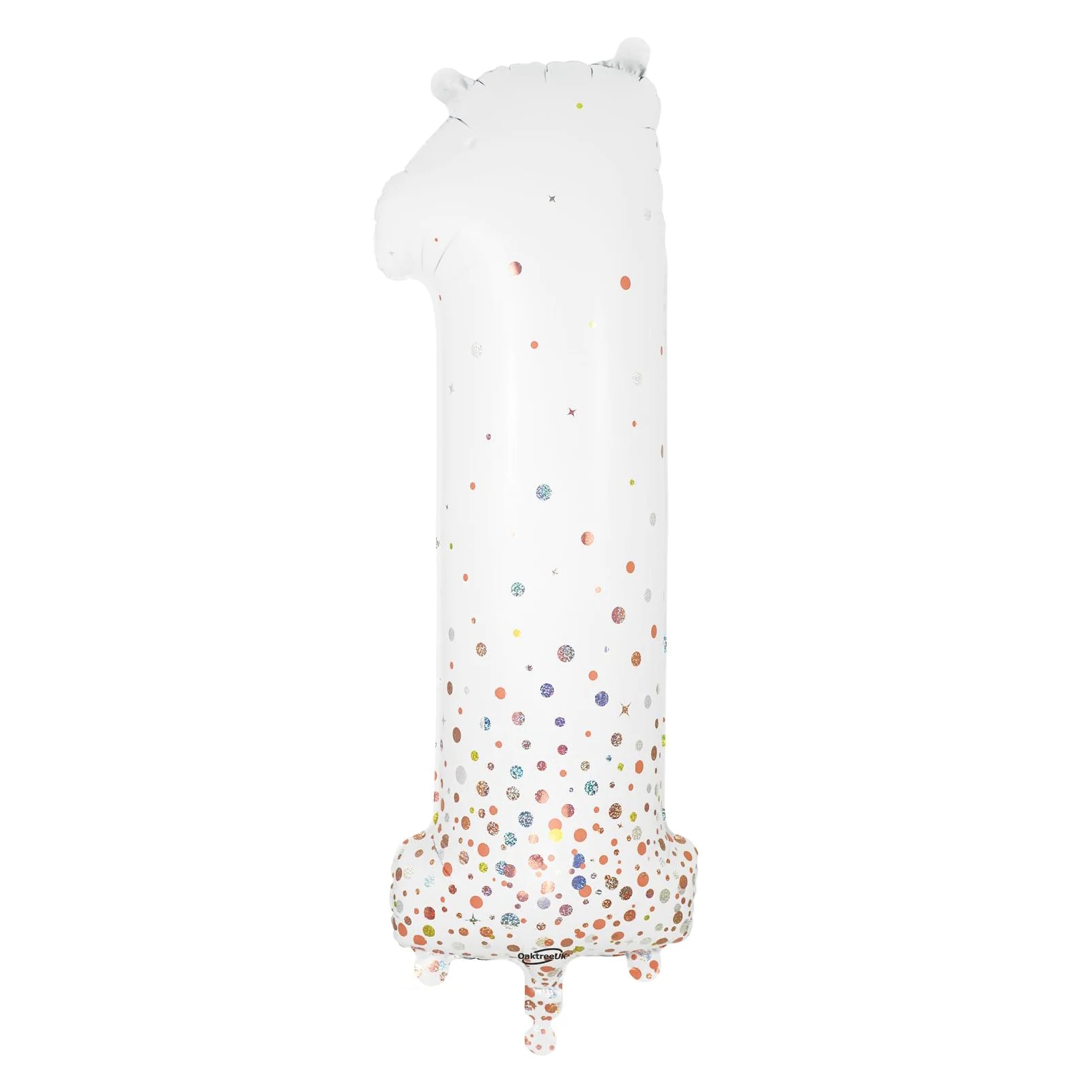 Sparkling Fizz Rose Gold Holographic Foil Number 1 Balloon 86cm
