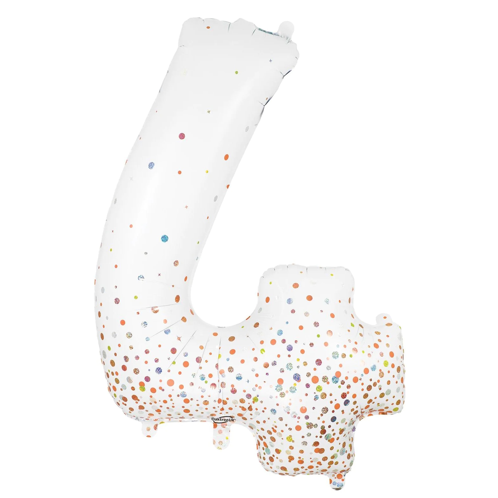 Sparkling Fizz Rose Gold Holographic Foil Number 4 Balloon 86cm