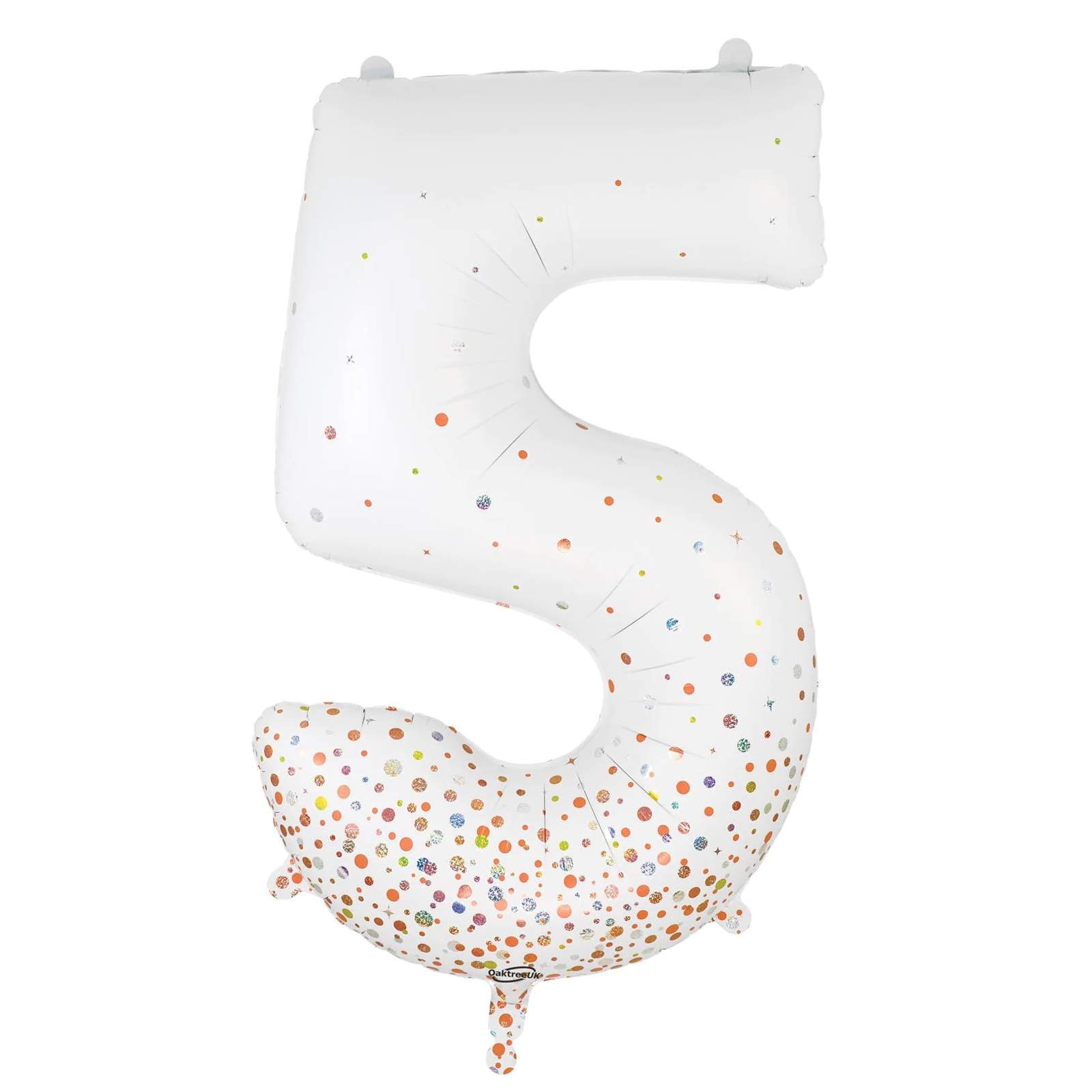 Sparkling Fizz Rose Gold Holographic Foil Number 5 Balloon 86cm 