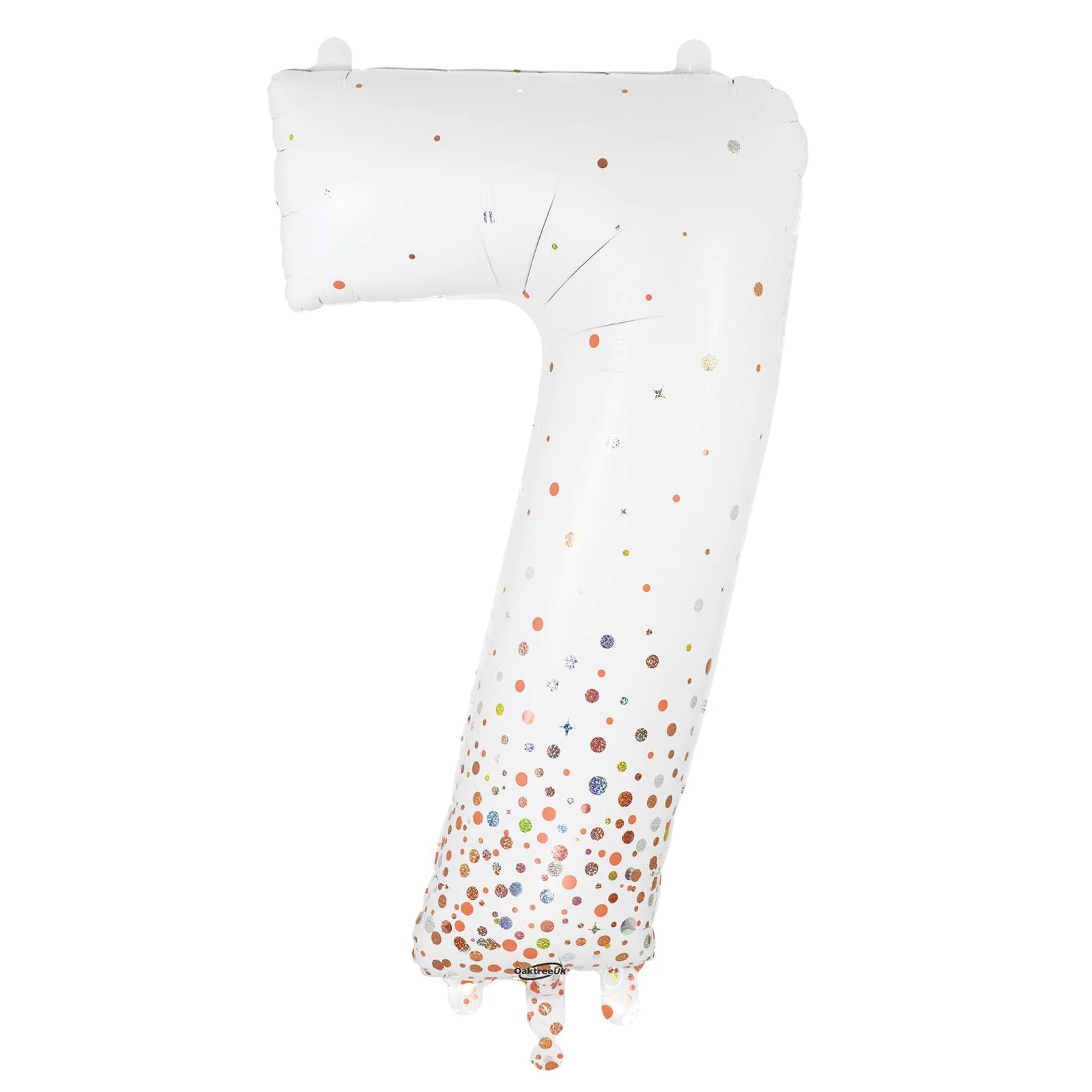 Sparkling Fizz Rose Gold Holographic Foil Number 7 Balloon 86cm