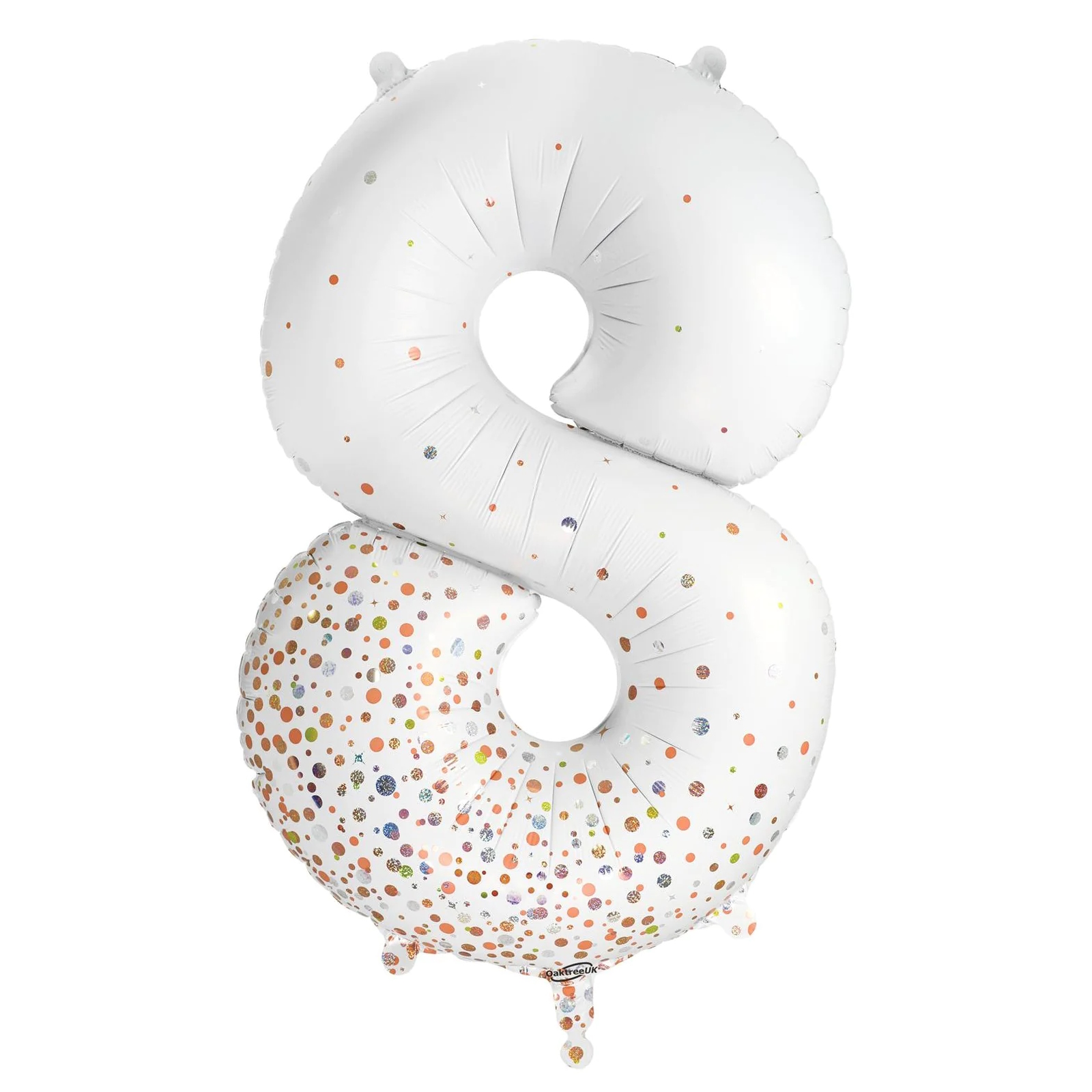 Sparkling Fizz Rose Gold Holographic Foil Number 8 Balloon 86cm