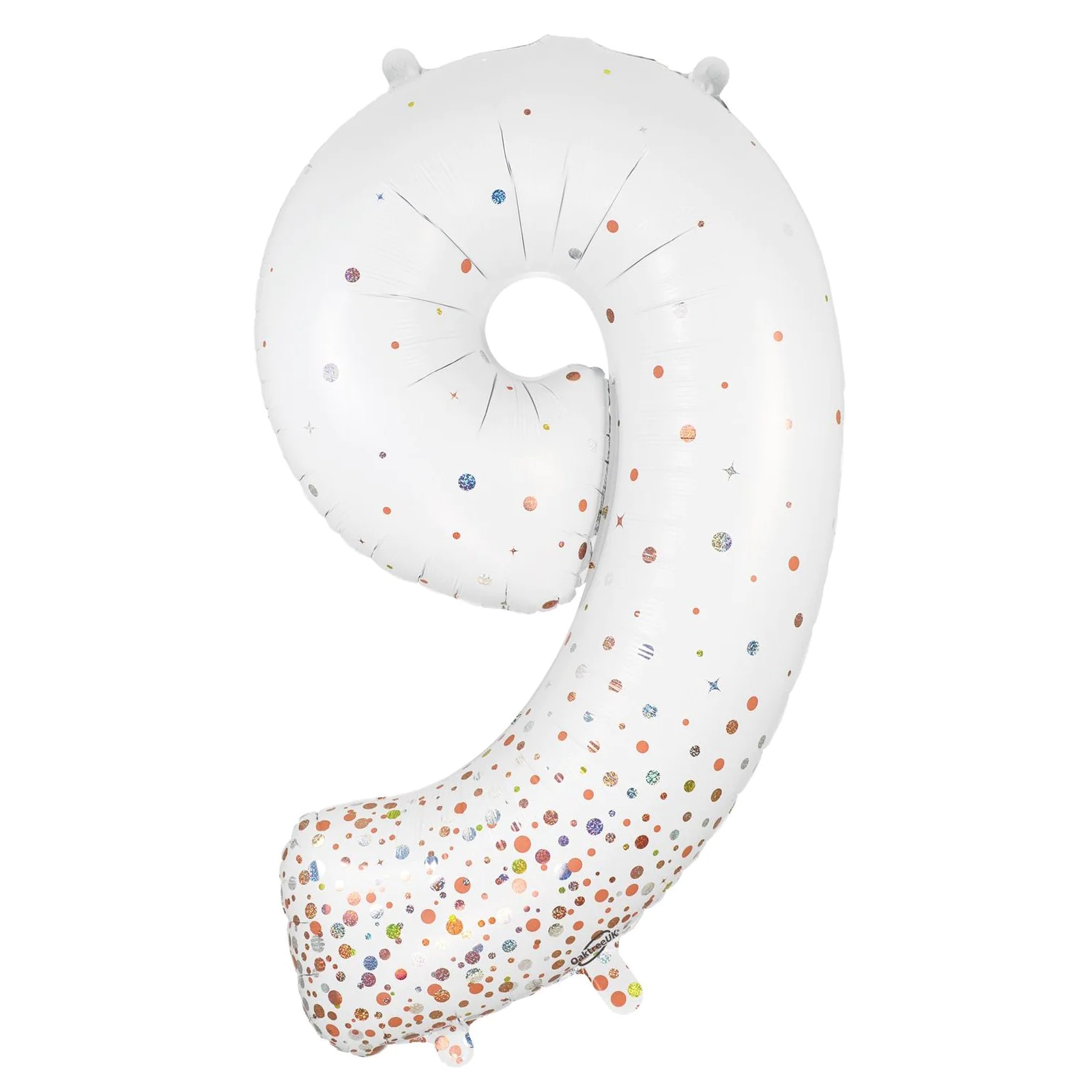 Sparkling Fizz Rose Gold Holographic Foil Number 9 Balloon 86cm