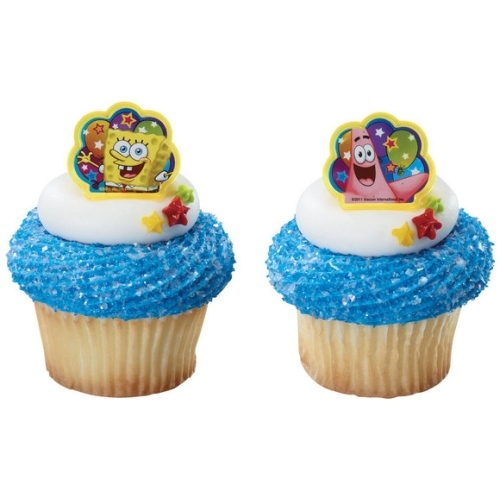 SpongeBob Squarepants & Patrick Cupcake Rings (Pack of 12)
