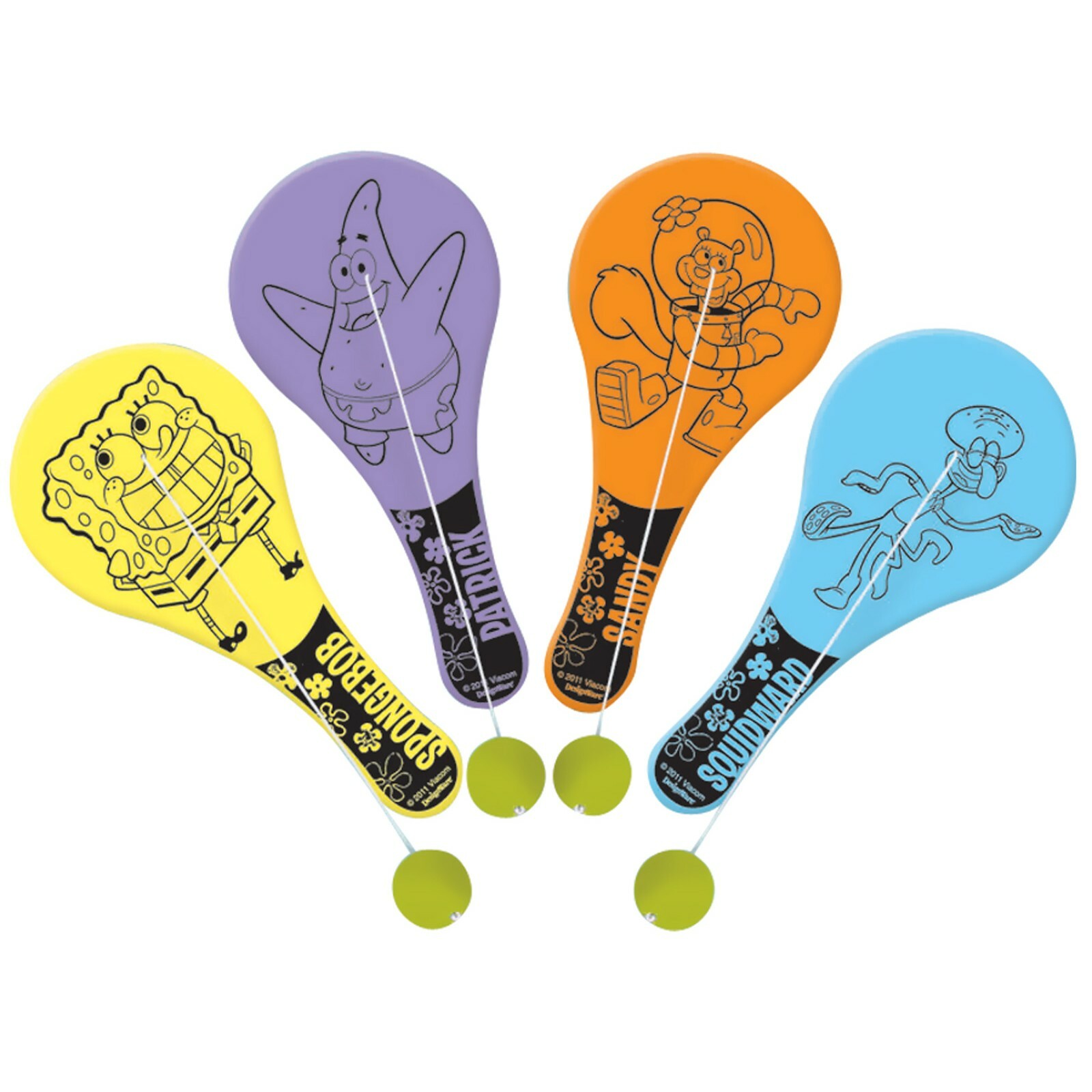 SpongeBob Squarepants Mini Paddleball Toys (Pack 12)