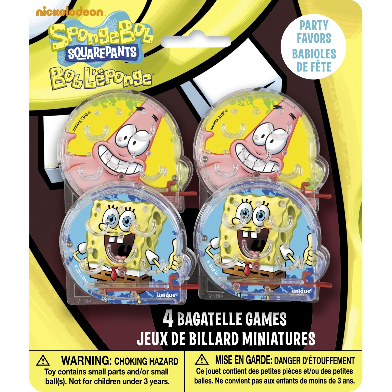 SpongeBob Squarepants Pinball Games (Pack of 4)