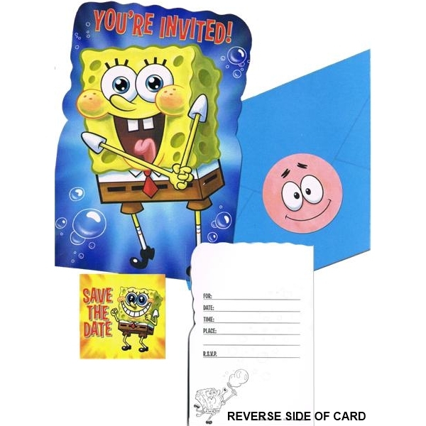 SpongeBob Squarepants Party Invitations (Pack of 8)