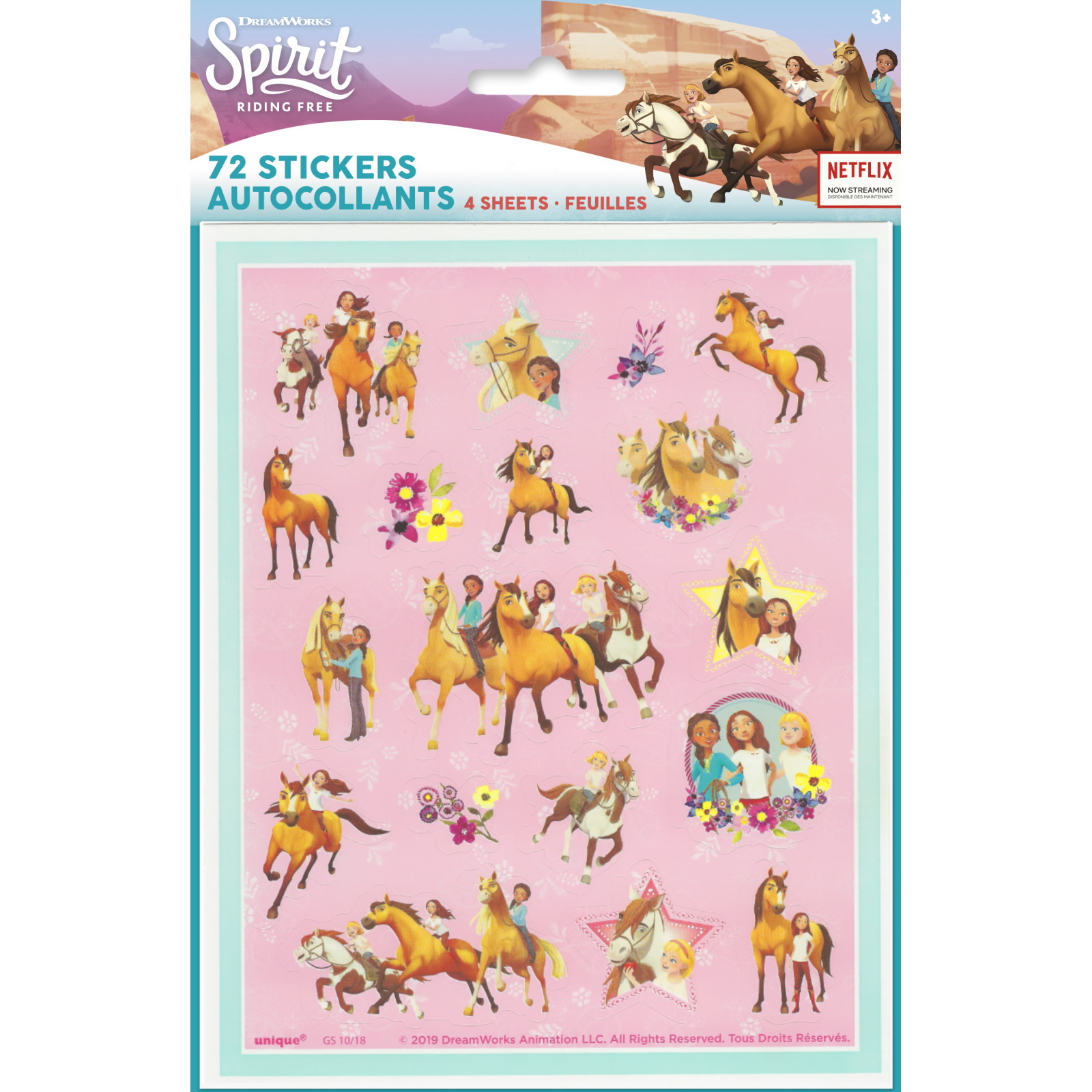 Spirit Riding Free Sticker Sheets (Pack of 72)