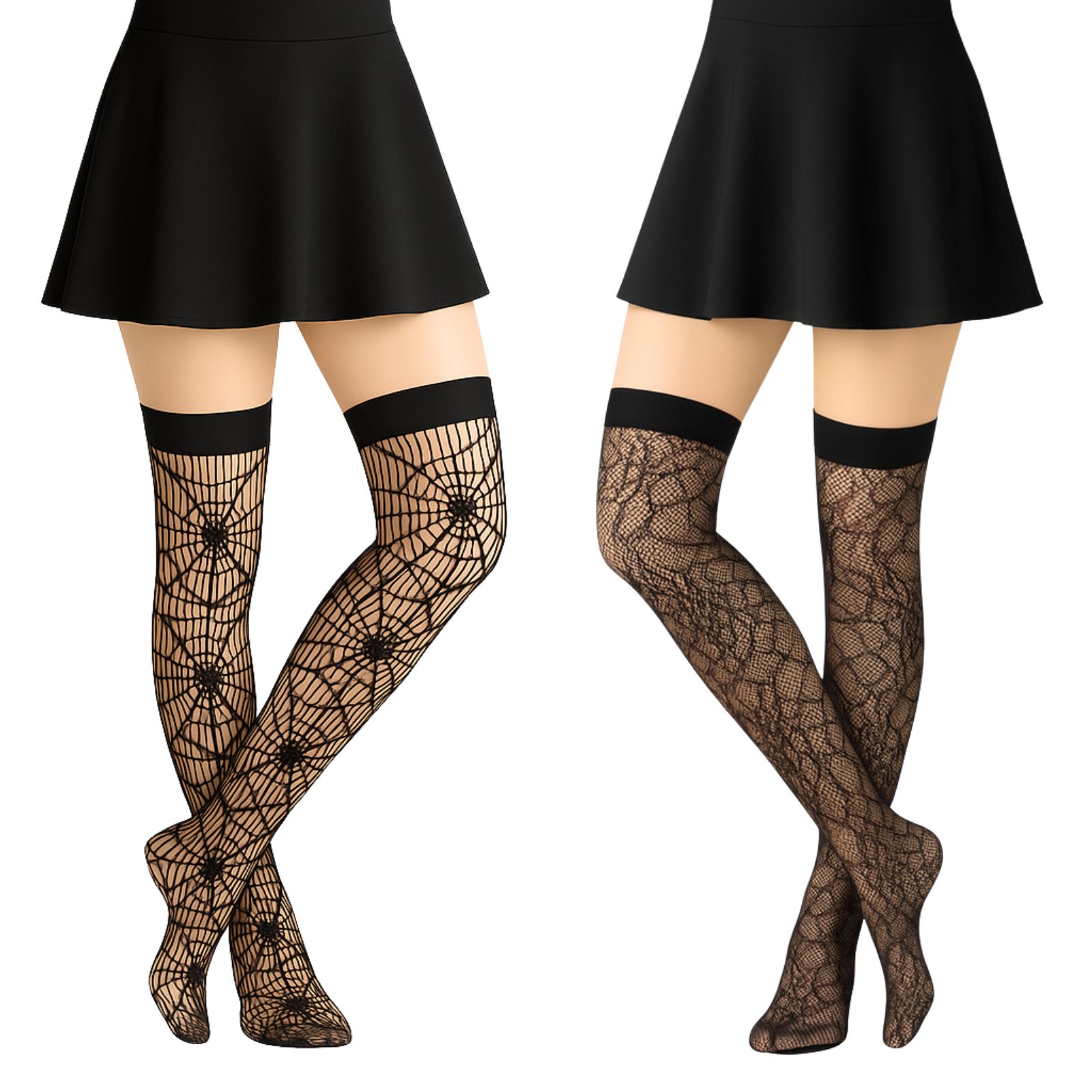 Pair of Over The Knee Web Adult Stockings Assorted