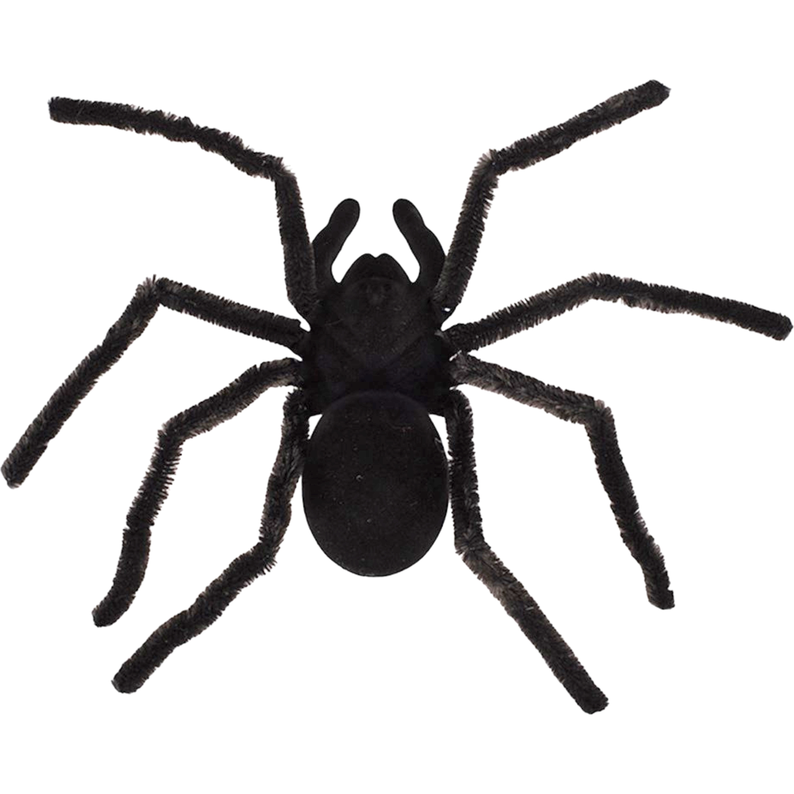 Fuzzy Black Spider Decoration 55cm