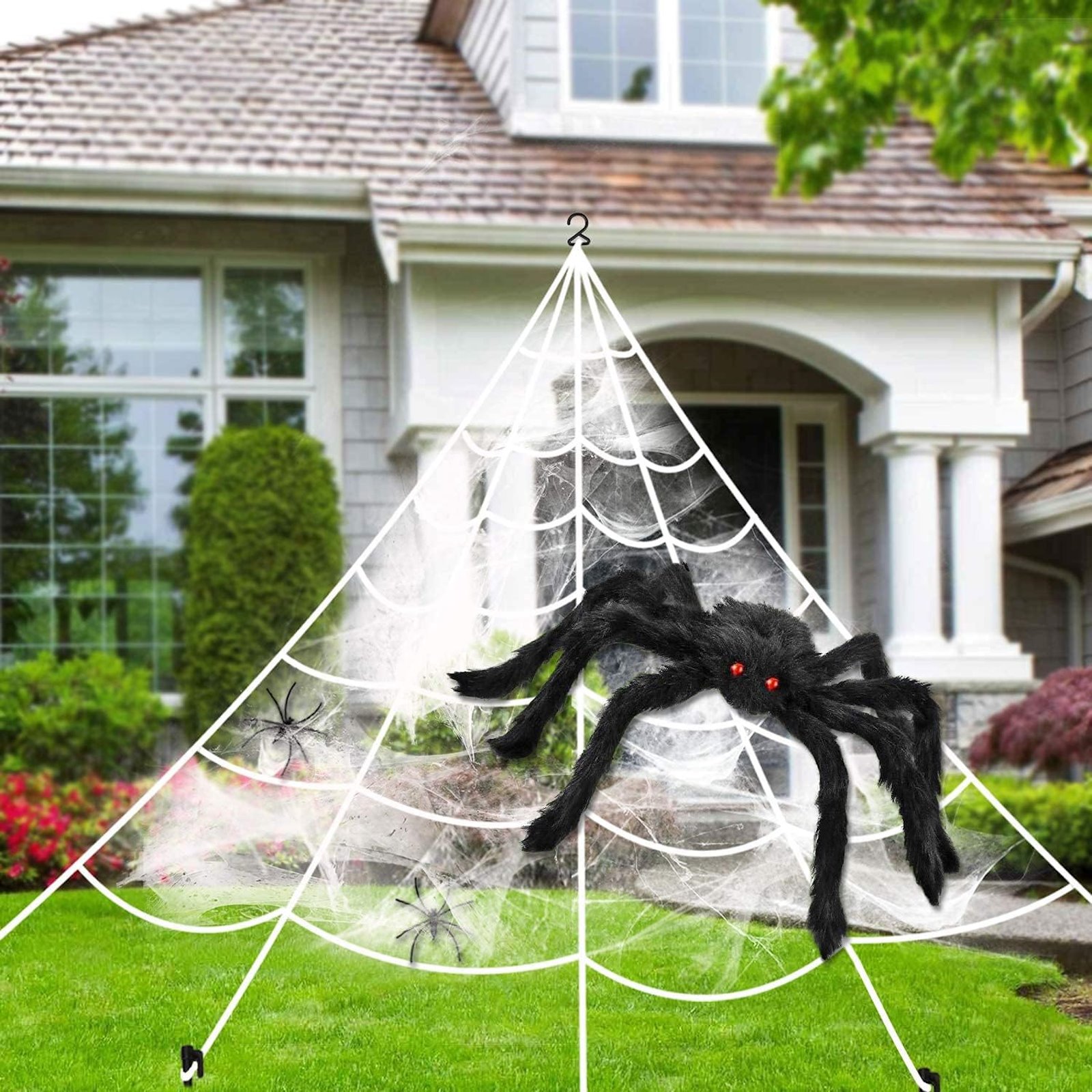 Giant Spider Web With Spider Wall Decoration (5m)