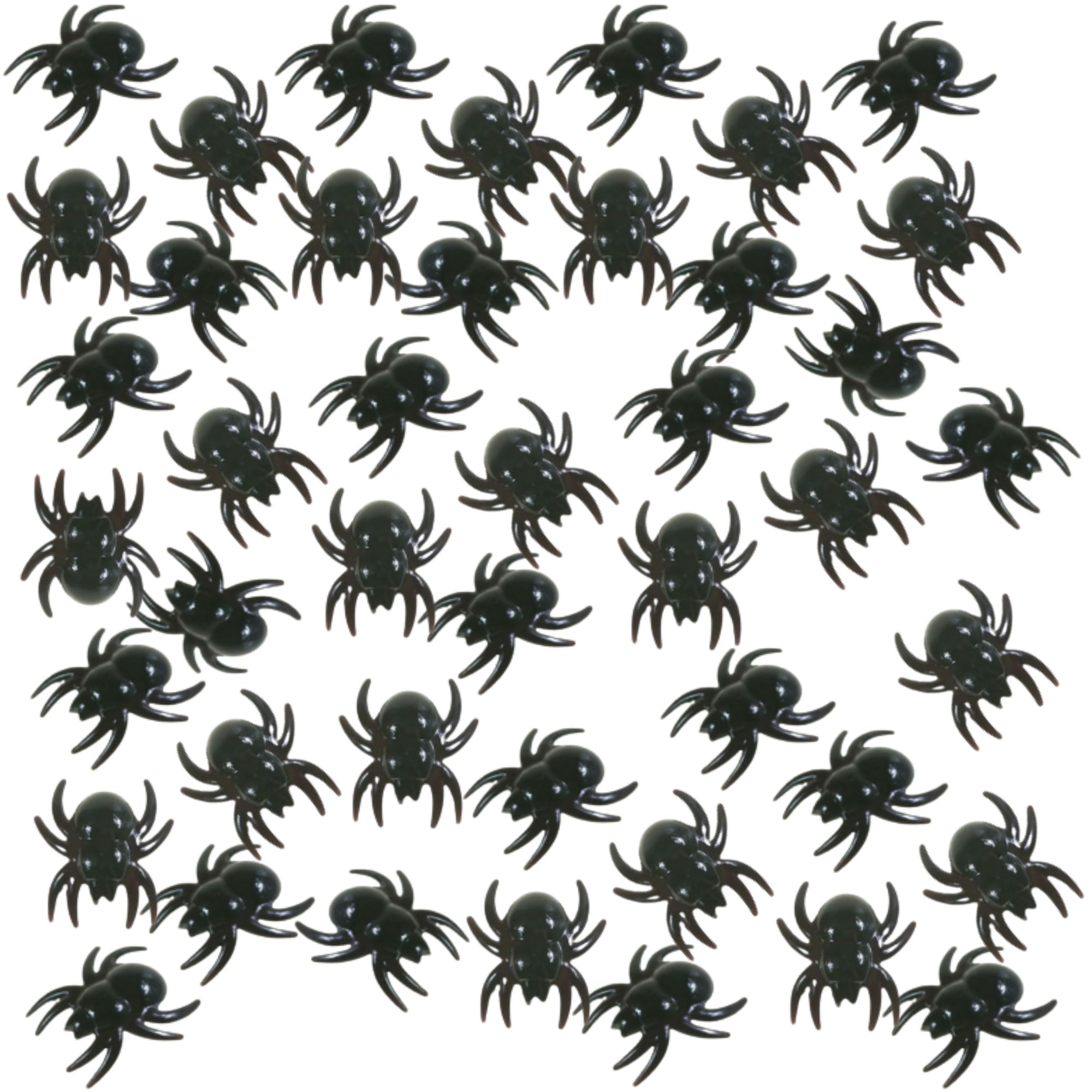 Chunky Black Plastic Spiders (Pack of 50)