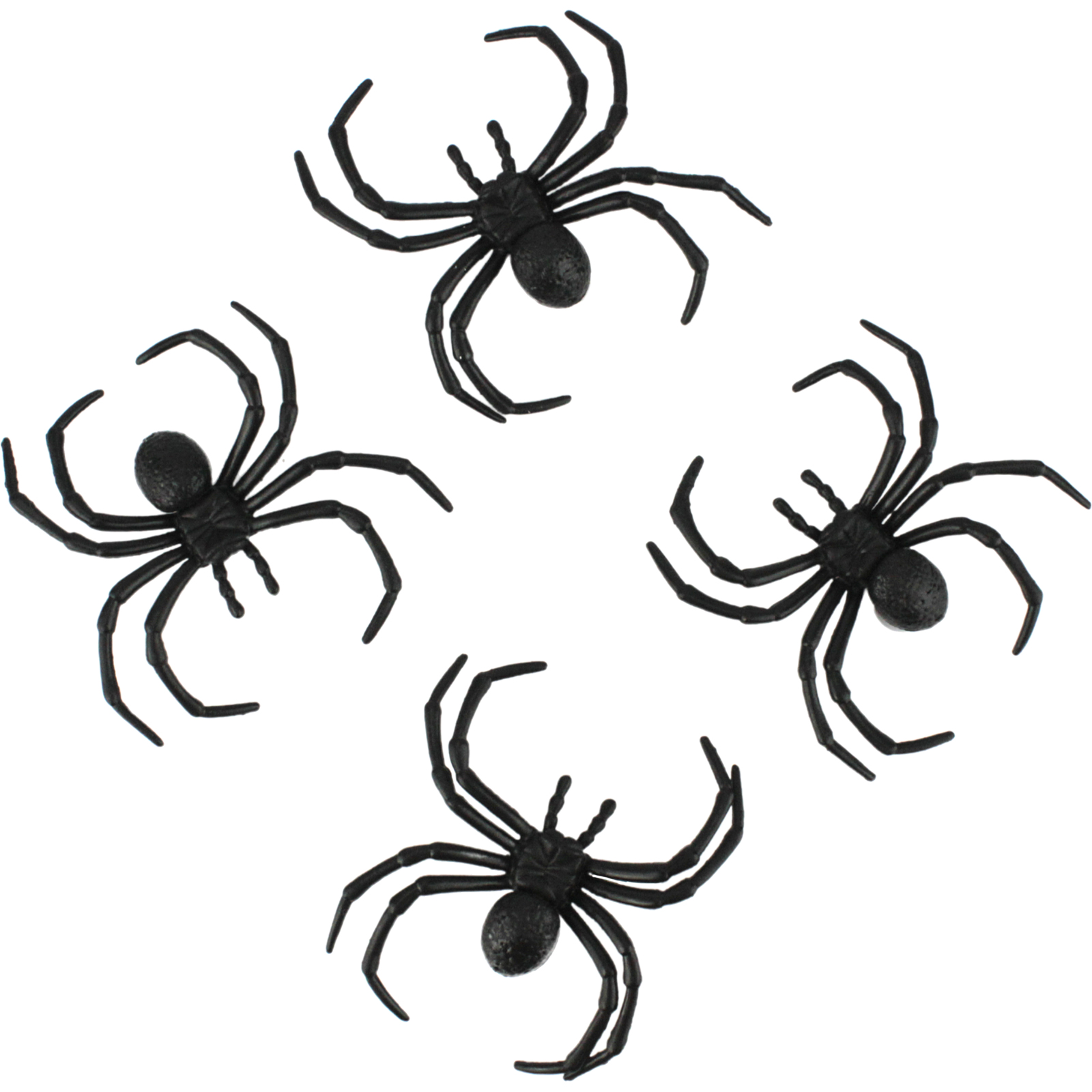 Black Long Legged Spiders (Pack of 4) 