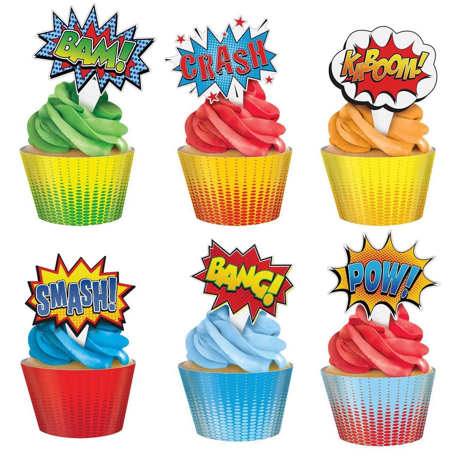 Hero Cupcake Decorating Kit (Pack of 12)