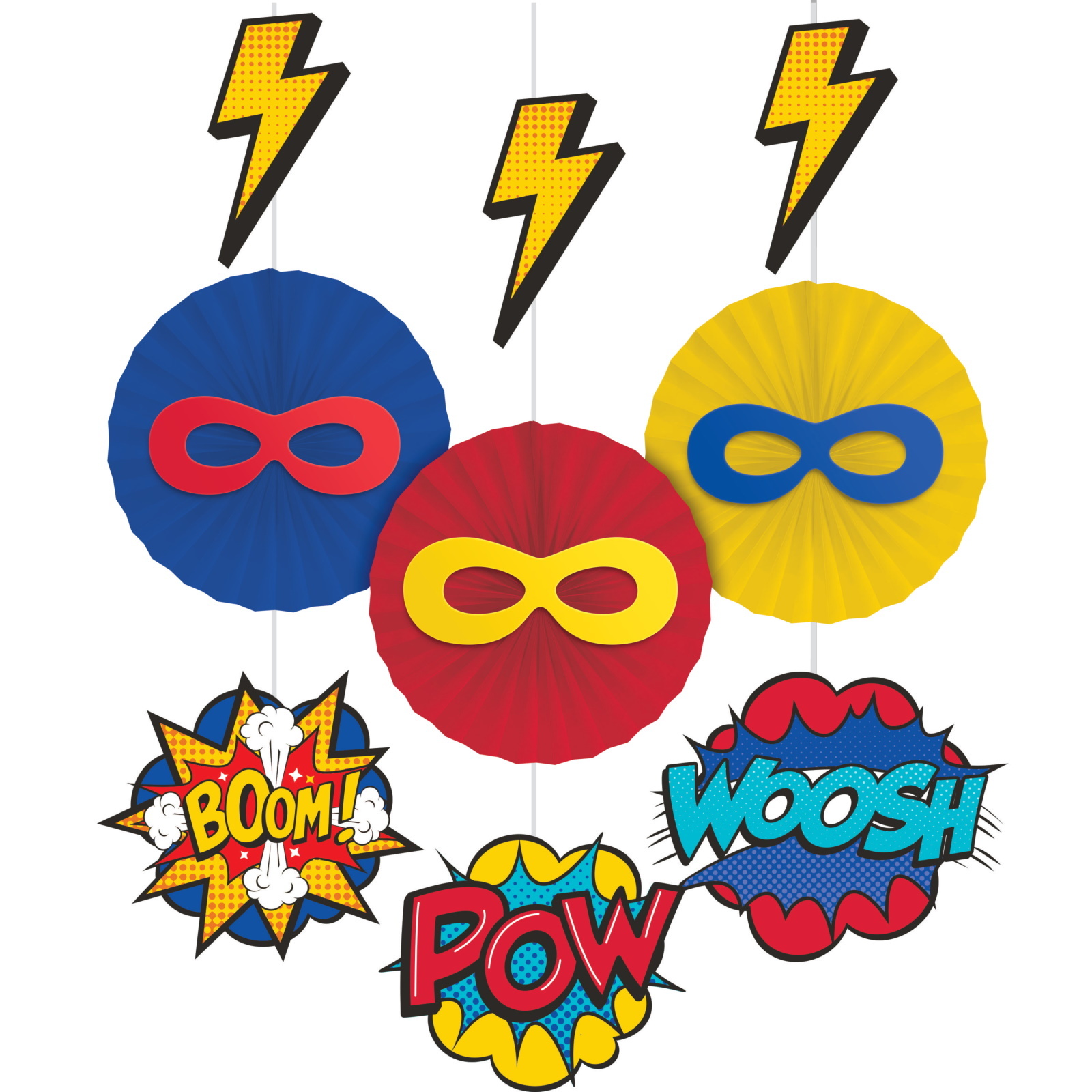 Superhero Slogans Hanging Decorations (Set of 3)