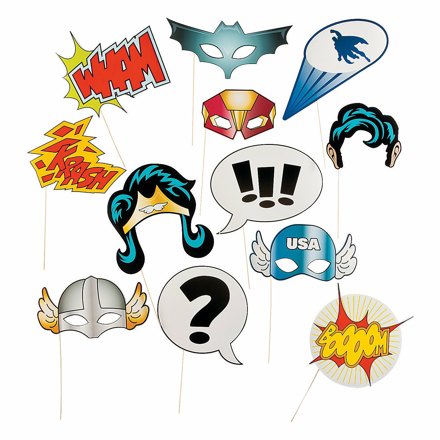 Superhero Photo Props (Pack of 12)